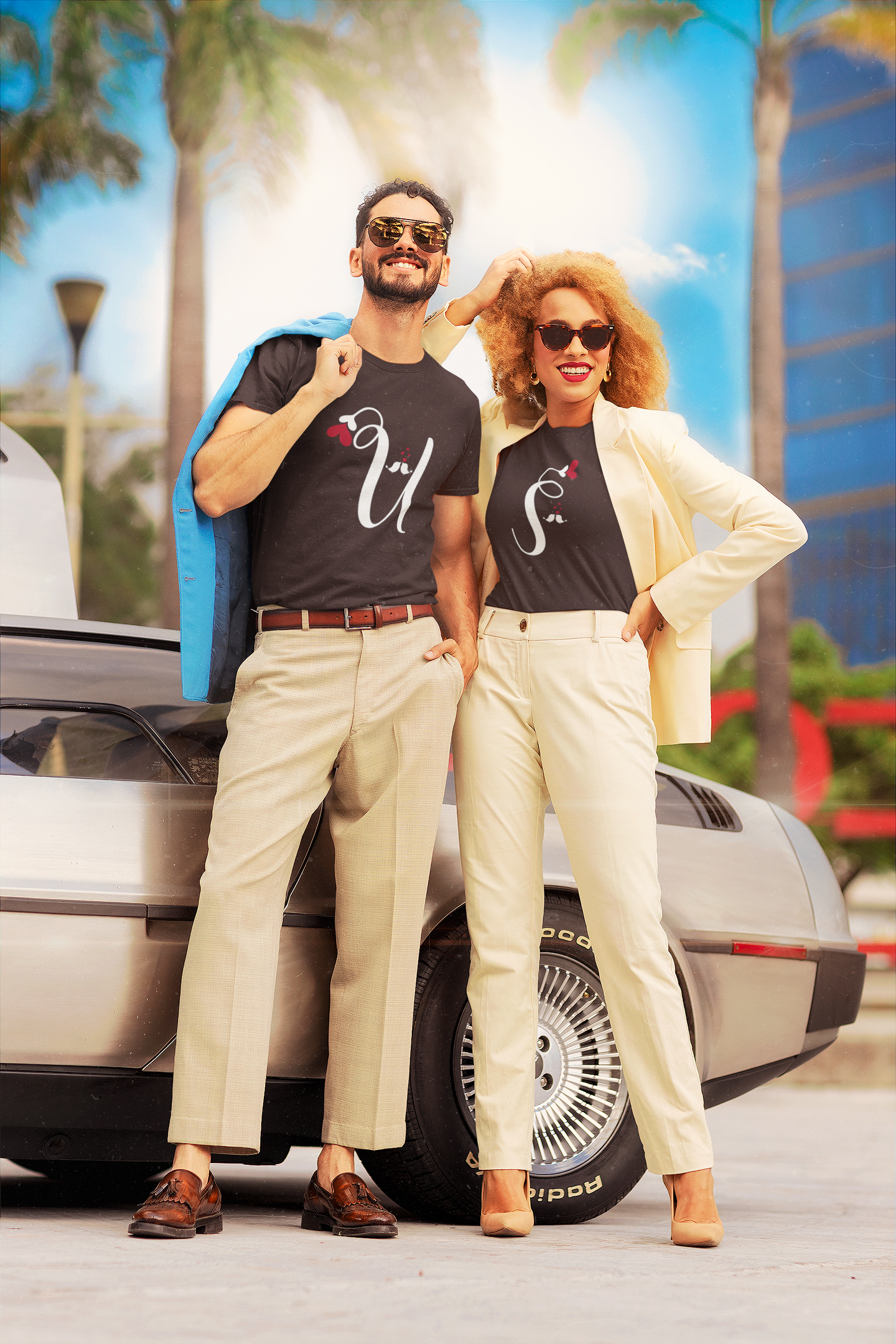 U S Couple Half Sleeves T-Shirts -FunkyTeesClub