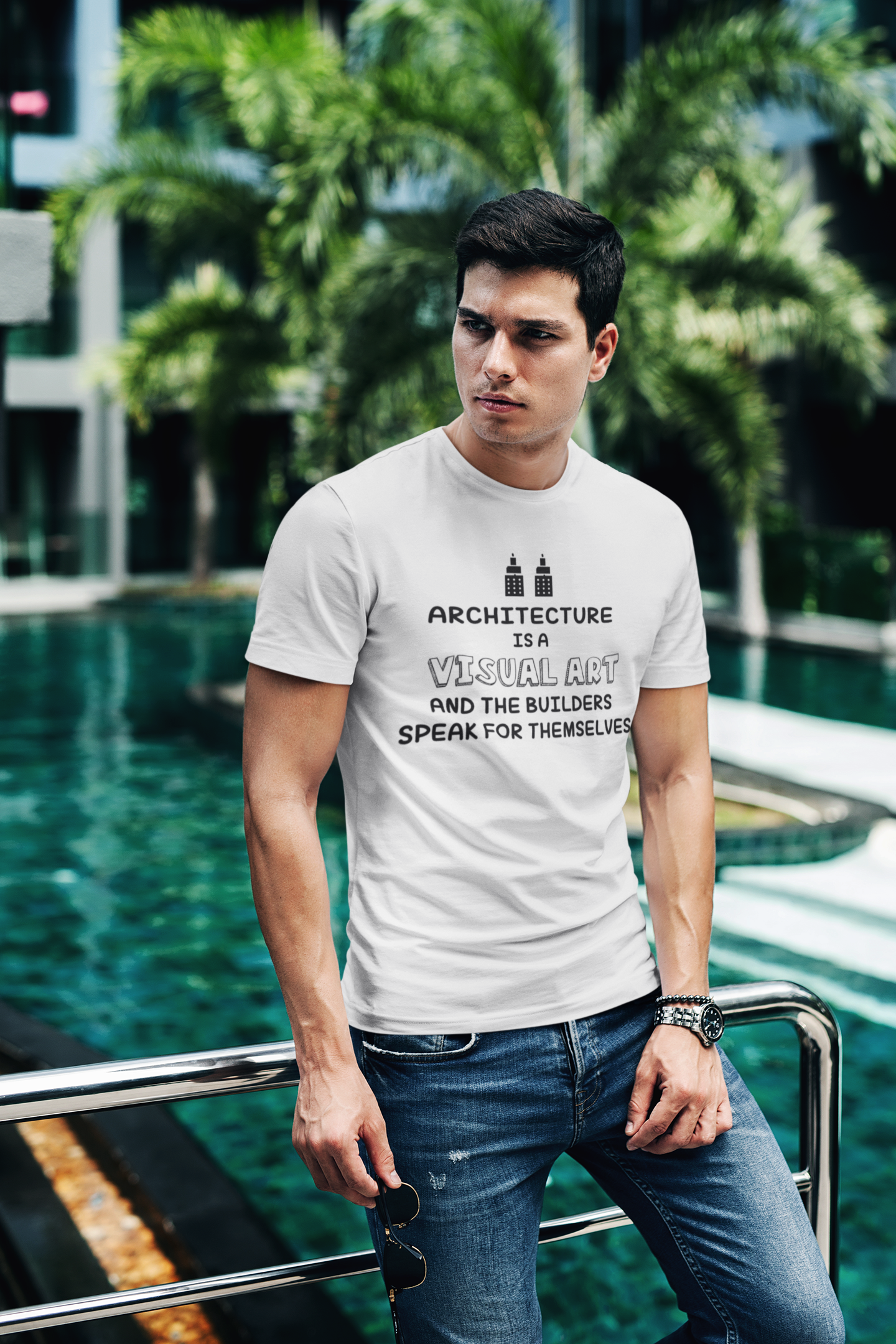 Architecture Visual Art Architect Profession Mens Half Sleeves T-shirt- FunkyTeesClub