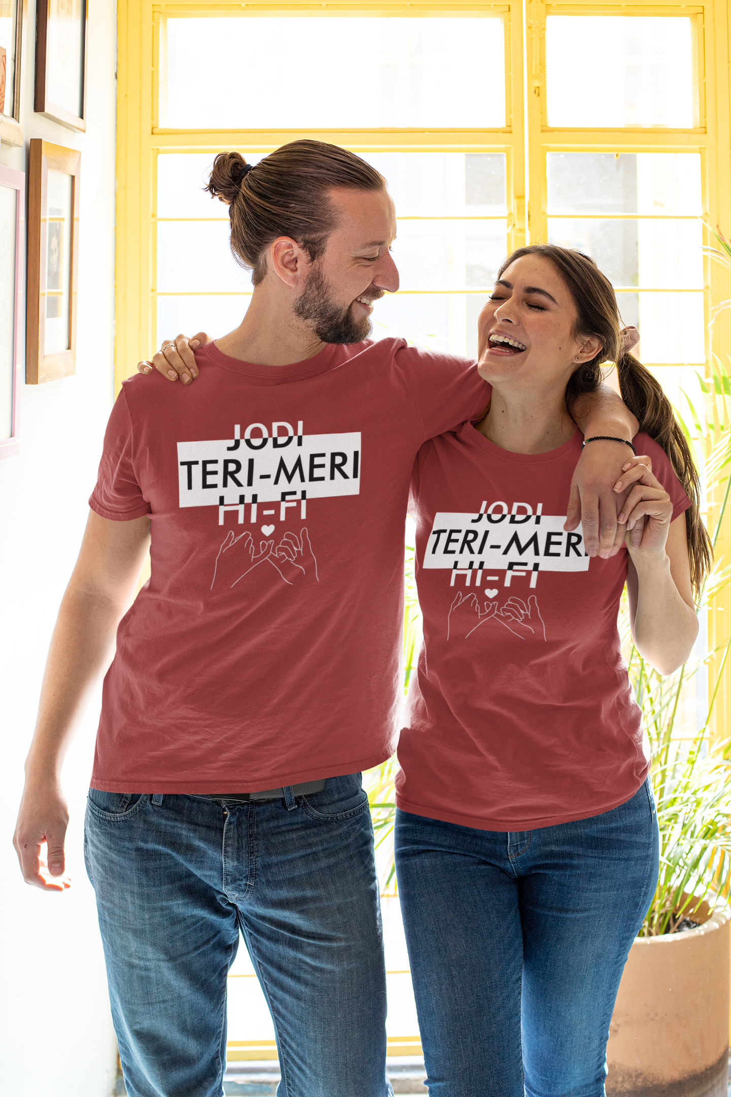 Jodi Teri Meri Couple Half Sleeves T-Shirts -FunkyTeesClub