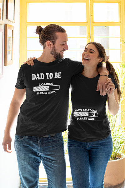 Mom To Be Dad To Be Pregnancy Announcement Maternity Couple Half Sleeves T-Shirts -FunkyTeesClub