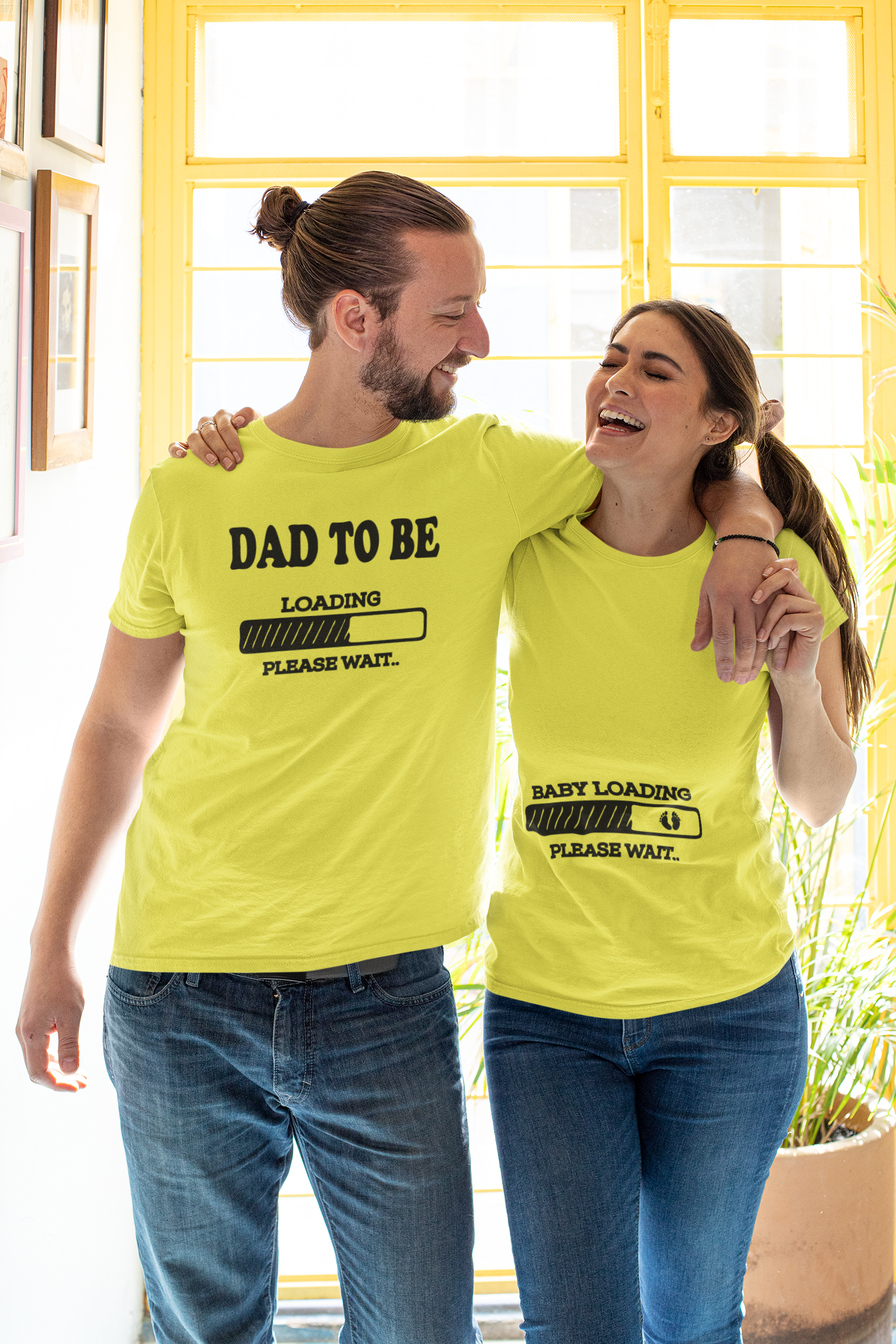 Mom Dad To Be Maternity Couple Half Sleeves T-Shirts -FunkyTeesClub