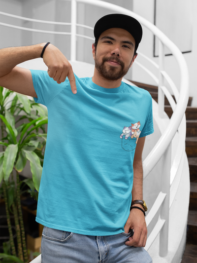 Cute Kitty Mens Half Sleeves T-shirt- FunkyTeesClub