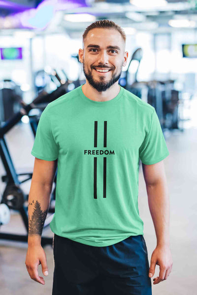 Strip Freedom Mens Half Sleeves T-shirt- FunkyTeesClub