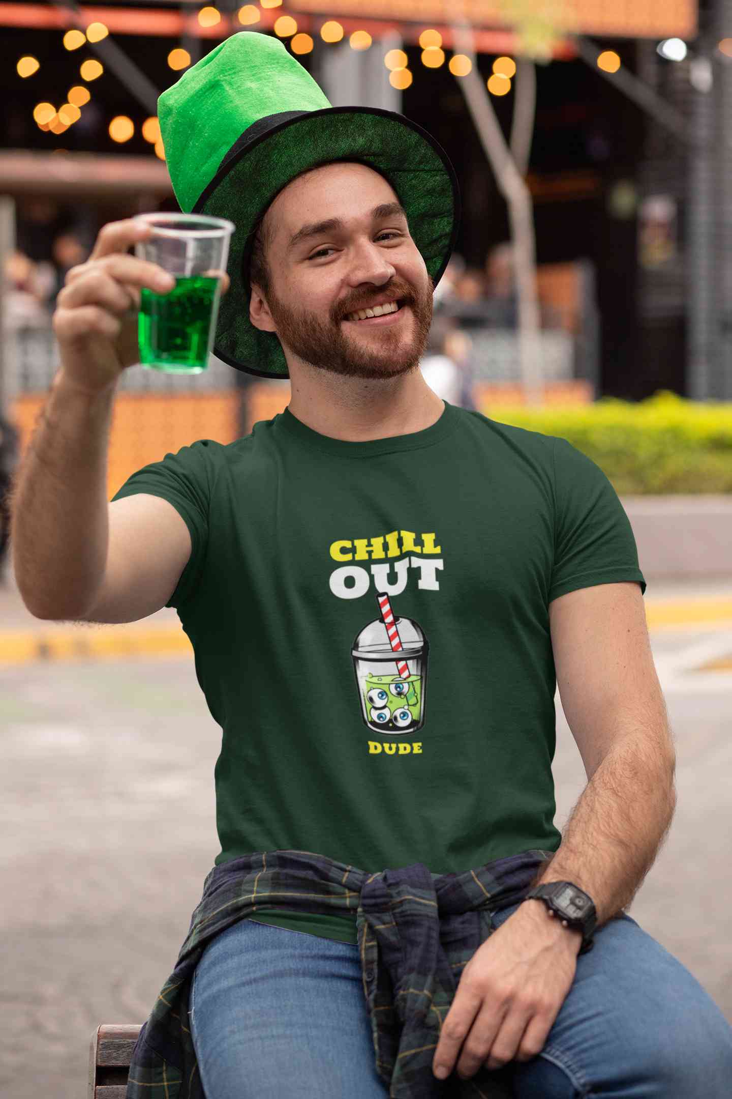 Chill Out Dude Mens Half Sleeves T-shirt- FunkyTeesClub
