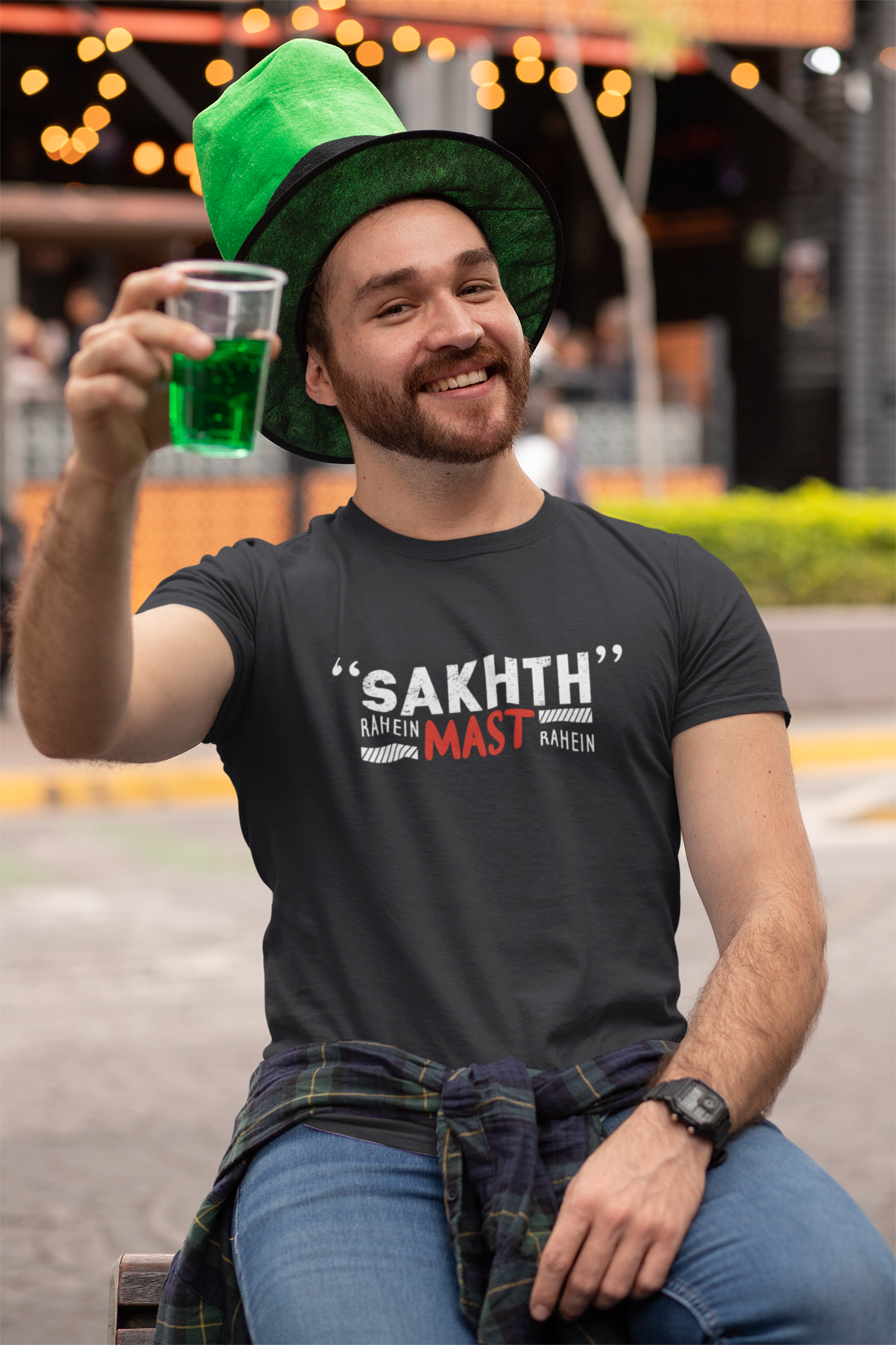 Sakht Rahe Mast Rahe Desi Mens Half Sleeves T-shirt- FunkyTeesClub