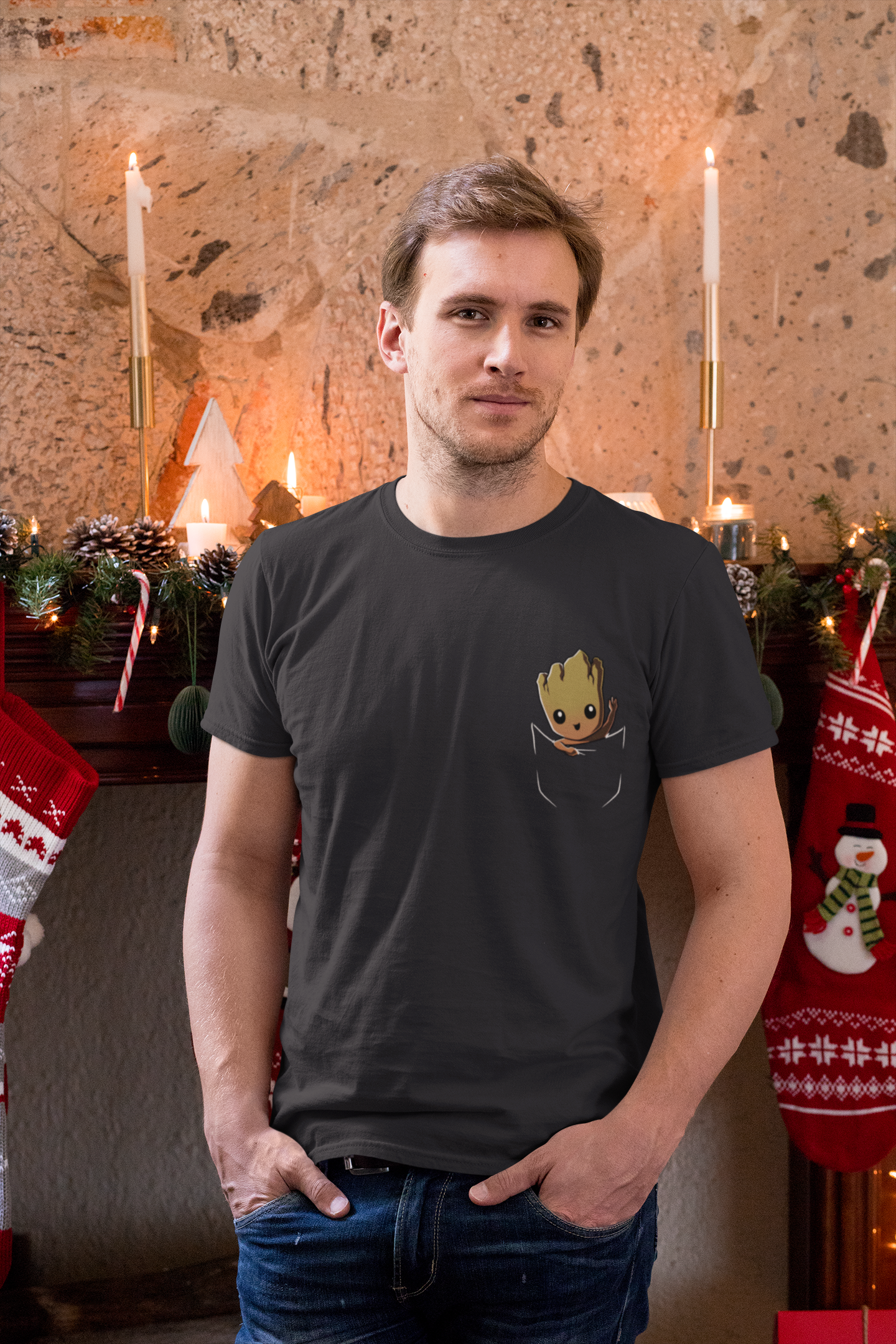 Groot Avengers Mens Half Sleeves T-shirt- FunkyTeesClub