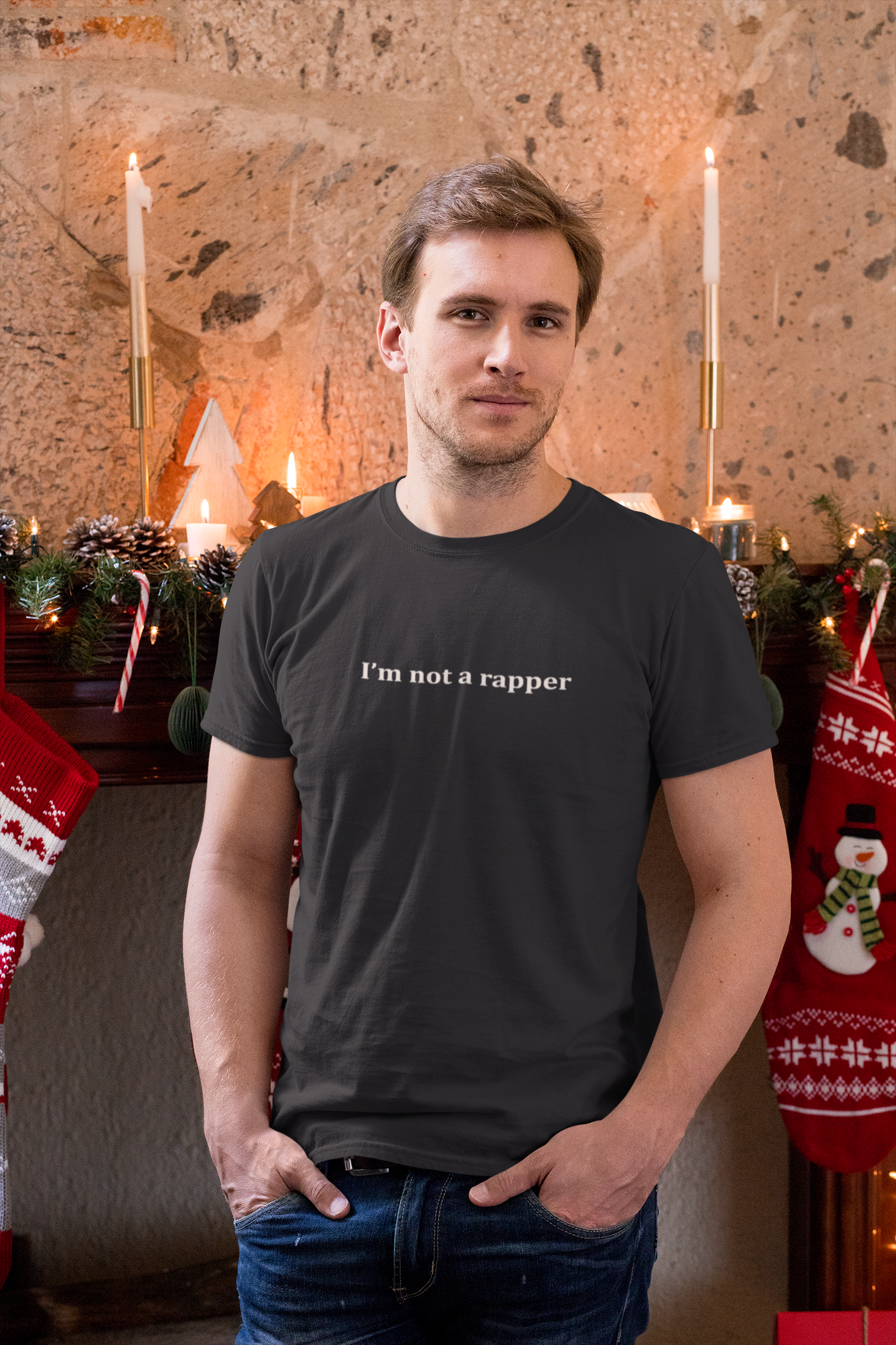 I Am Not A Rapper Mens Half Sleeves T-shirt- FunkyTeesClub