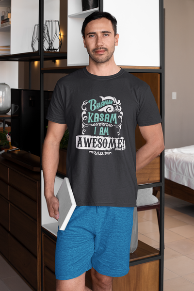 Bhagwan Kasam Desi Mens Half Sleeves T-shirt- FunkyTeesClub