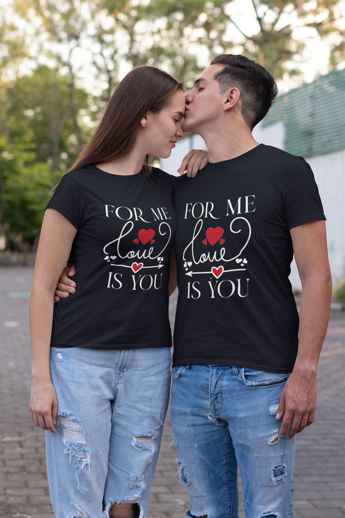 For Me Love Is U Couple Half Sleeves T-Shirts -FunkyTeesClub