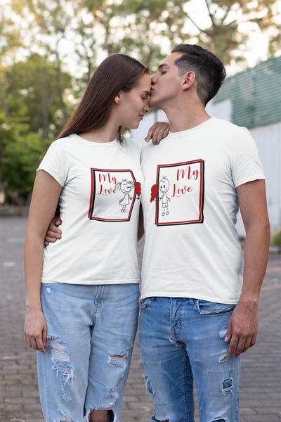My Love Couple Half Sleeves T-Shirts -FunkyTeesClub