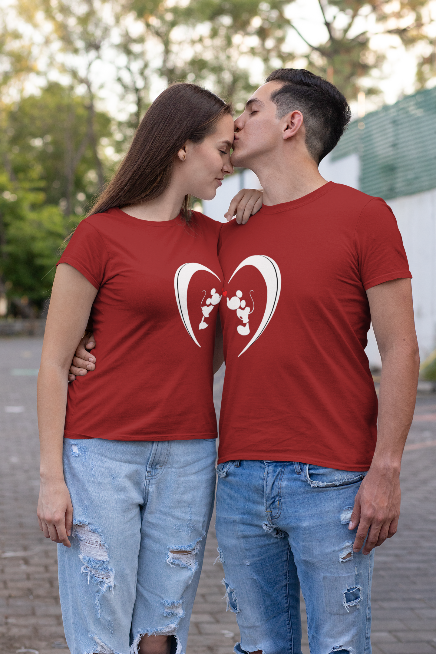 Mickey Minnie Couple Half Sleeves T-Shirts -FunkyTeesClub