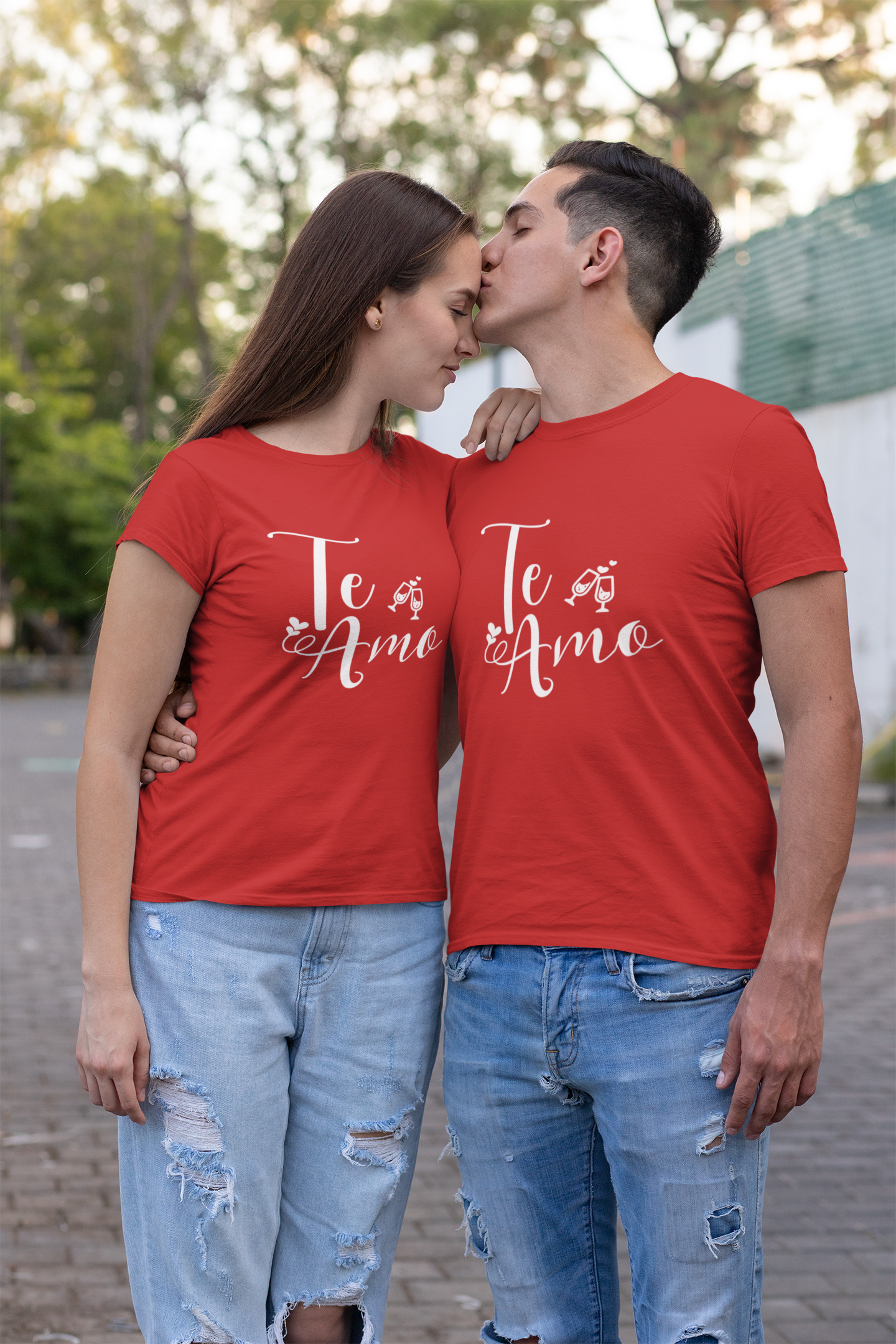 Te Amo Couple Half Sleeves T-Shirts -FunkyTeesClub