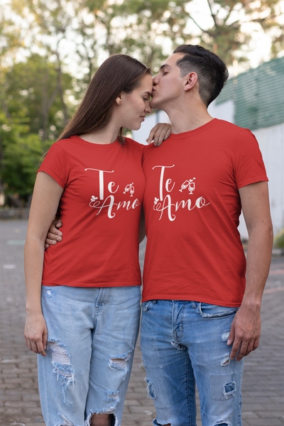 Te Amo Couple Half Sleeves T-Shirts -FunkyTeesClub