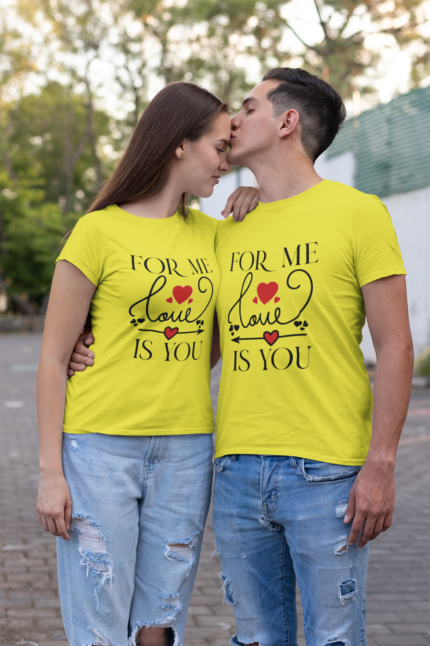 For Me Love Is U Couple Half Sleeves T-Shirts -FunkyTeesClub