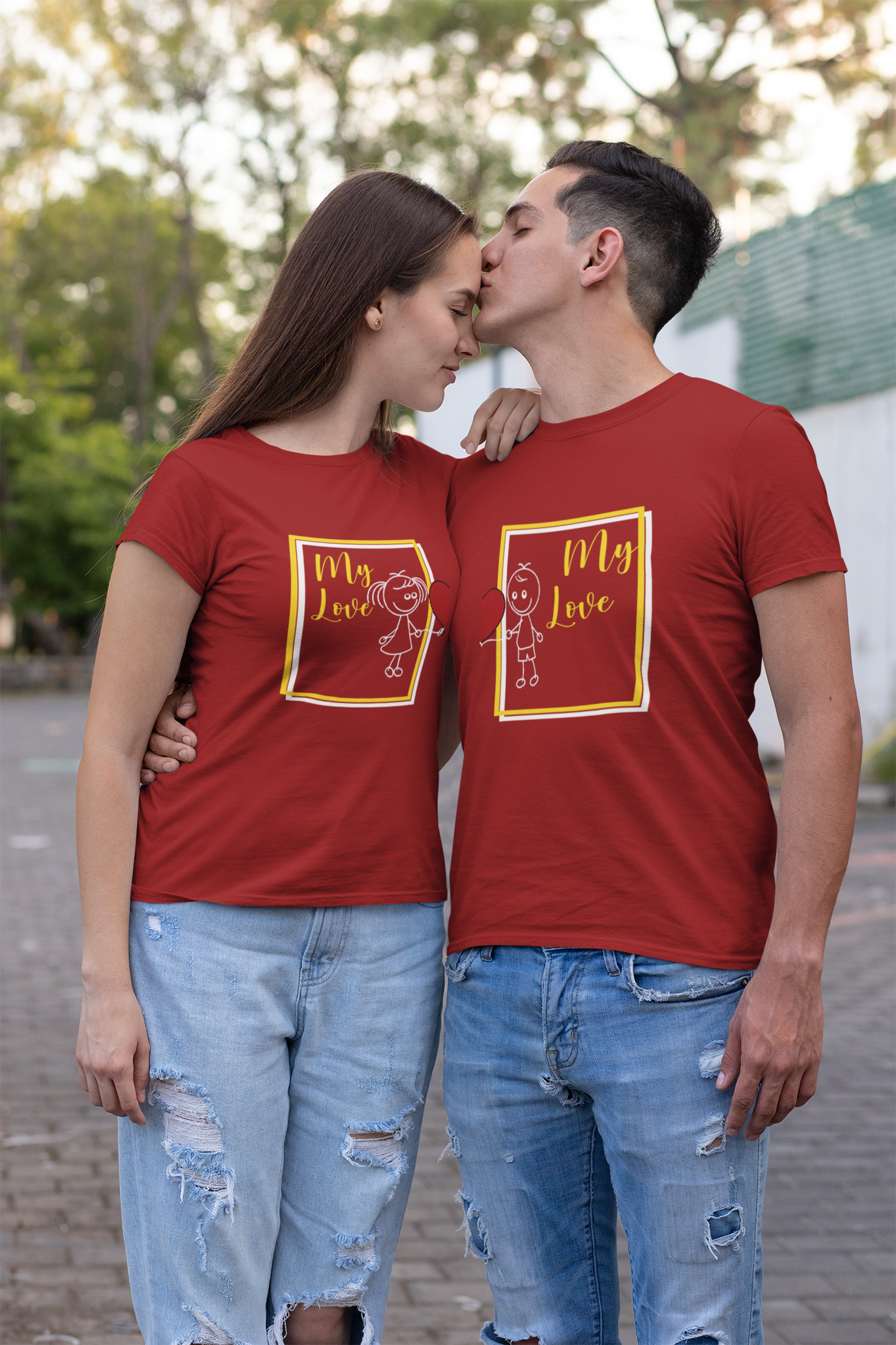 My Love Couple Half Sleeves T-Shirts -FunkyTeesClub