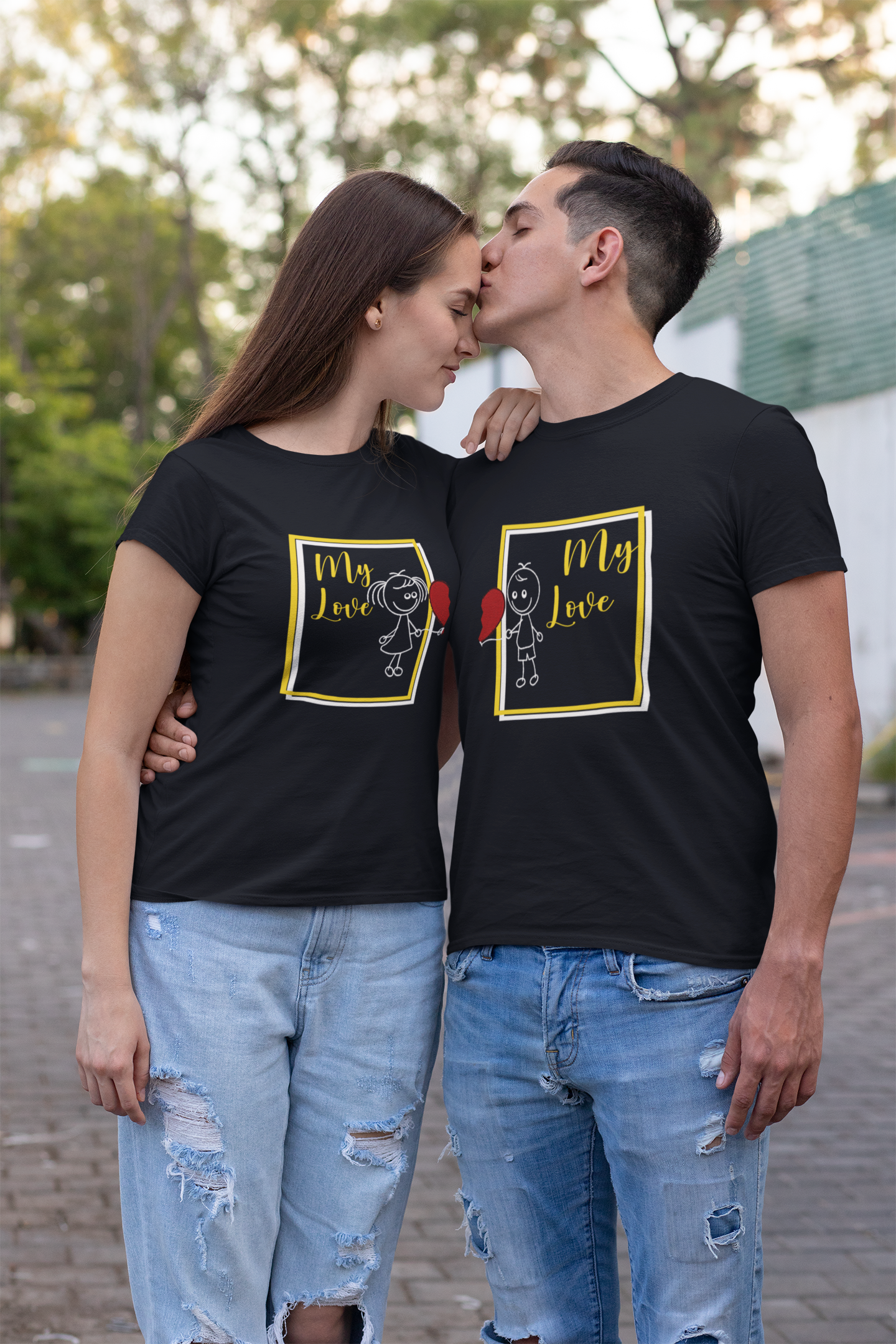 My Love Couple Half Sleeves T-Shirts -FunkyTeesClub