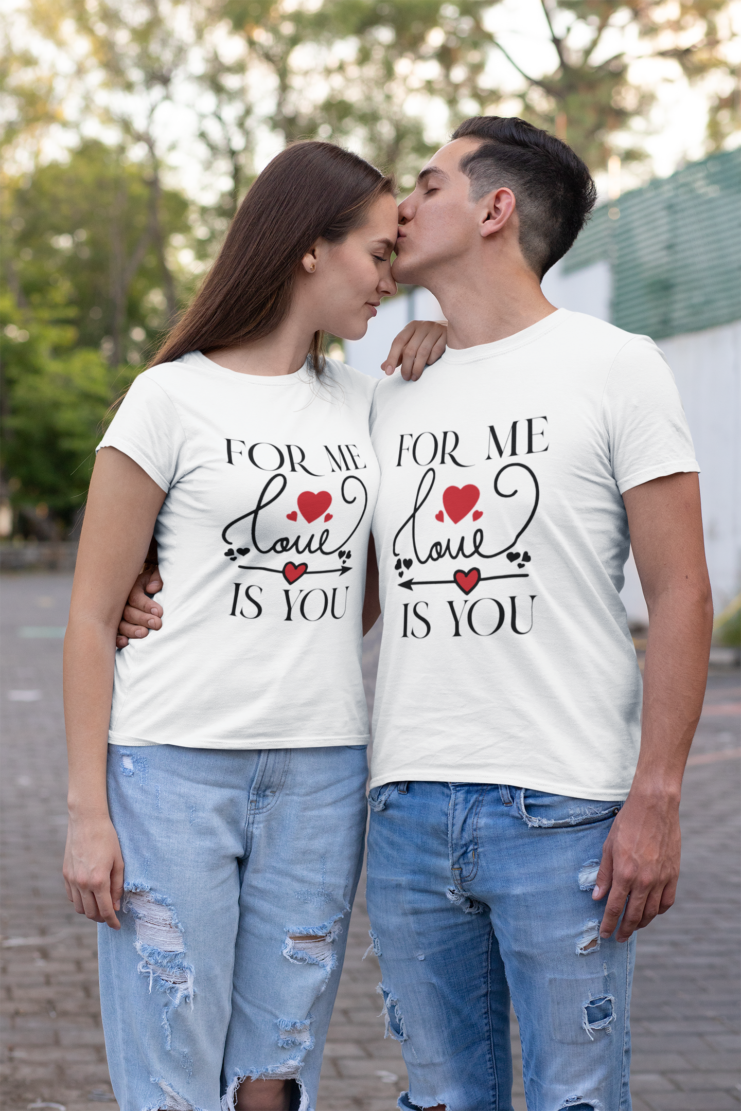 For Me Love Is U Couple Half Sleeves T-Shirts -FunkyTeesClub