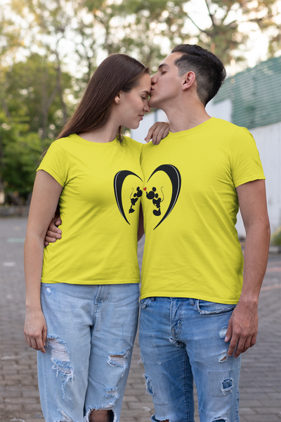 Mickey Minnie Couple Half Sleeves T-Shirts -FunkyTeesClub