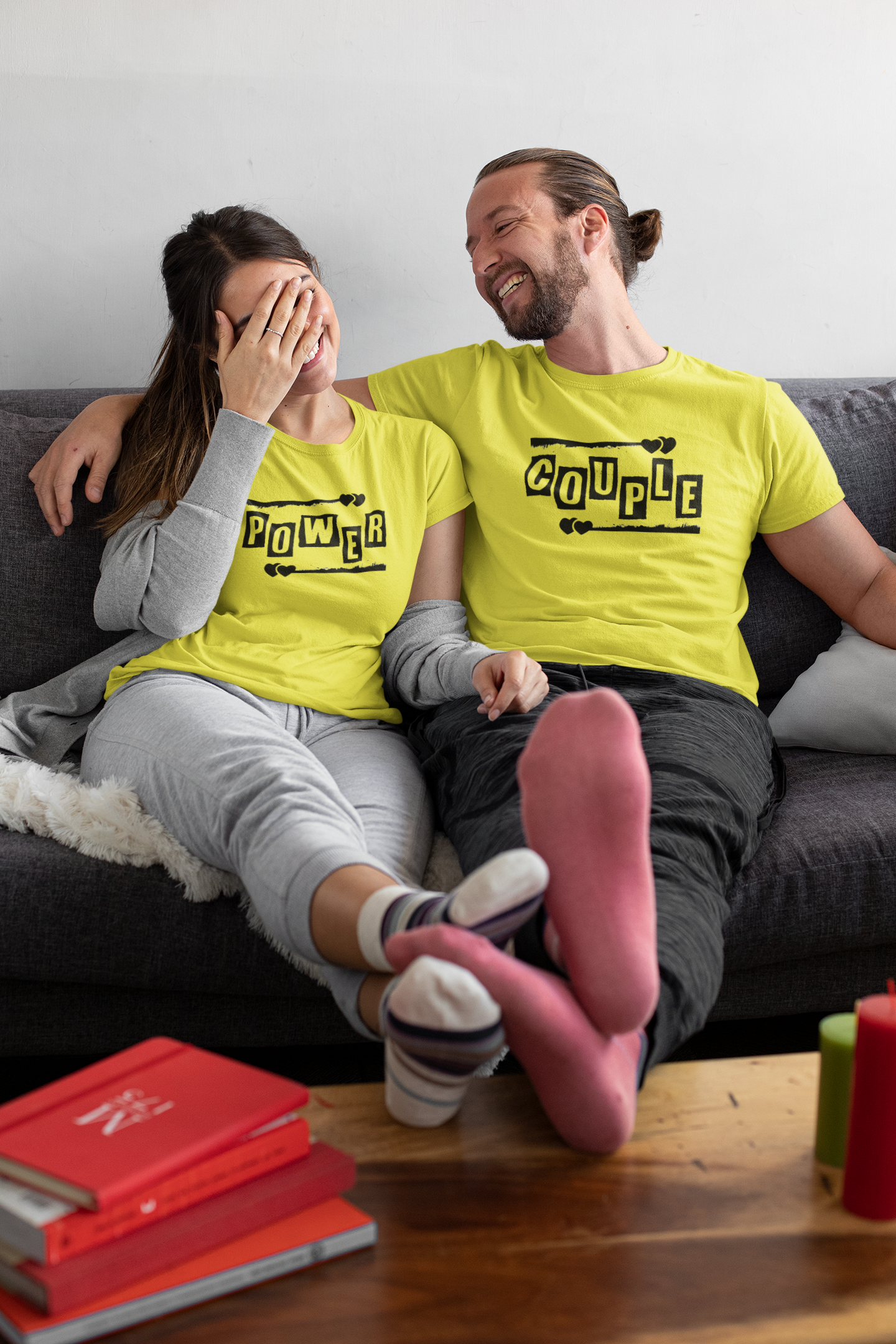 Power Couple Half Sleeves T-Shirts -FunkyTeesClub