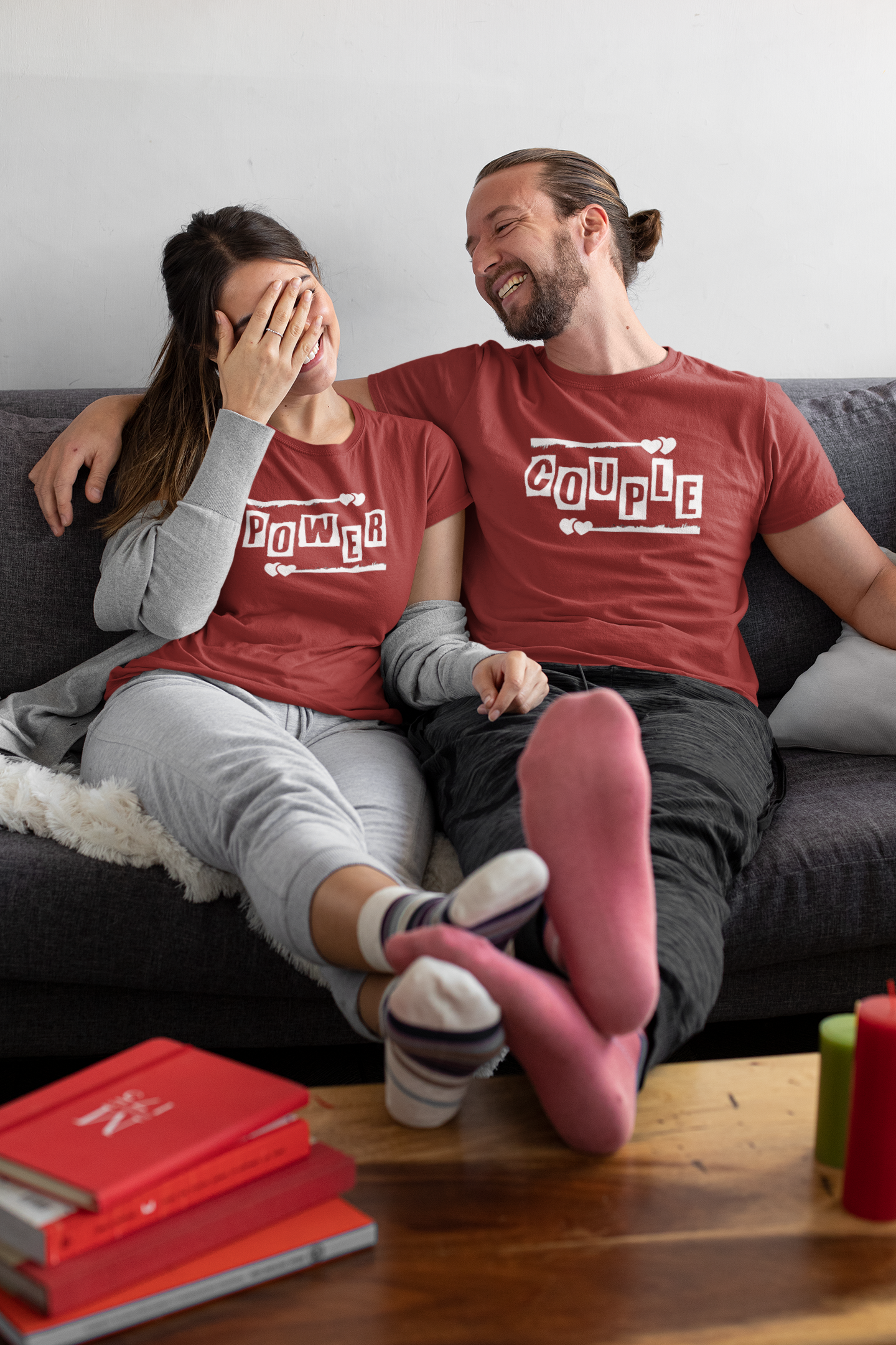 Power Couple Half Sleeves T-Shirts -FunkyTeesClub