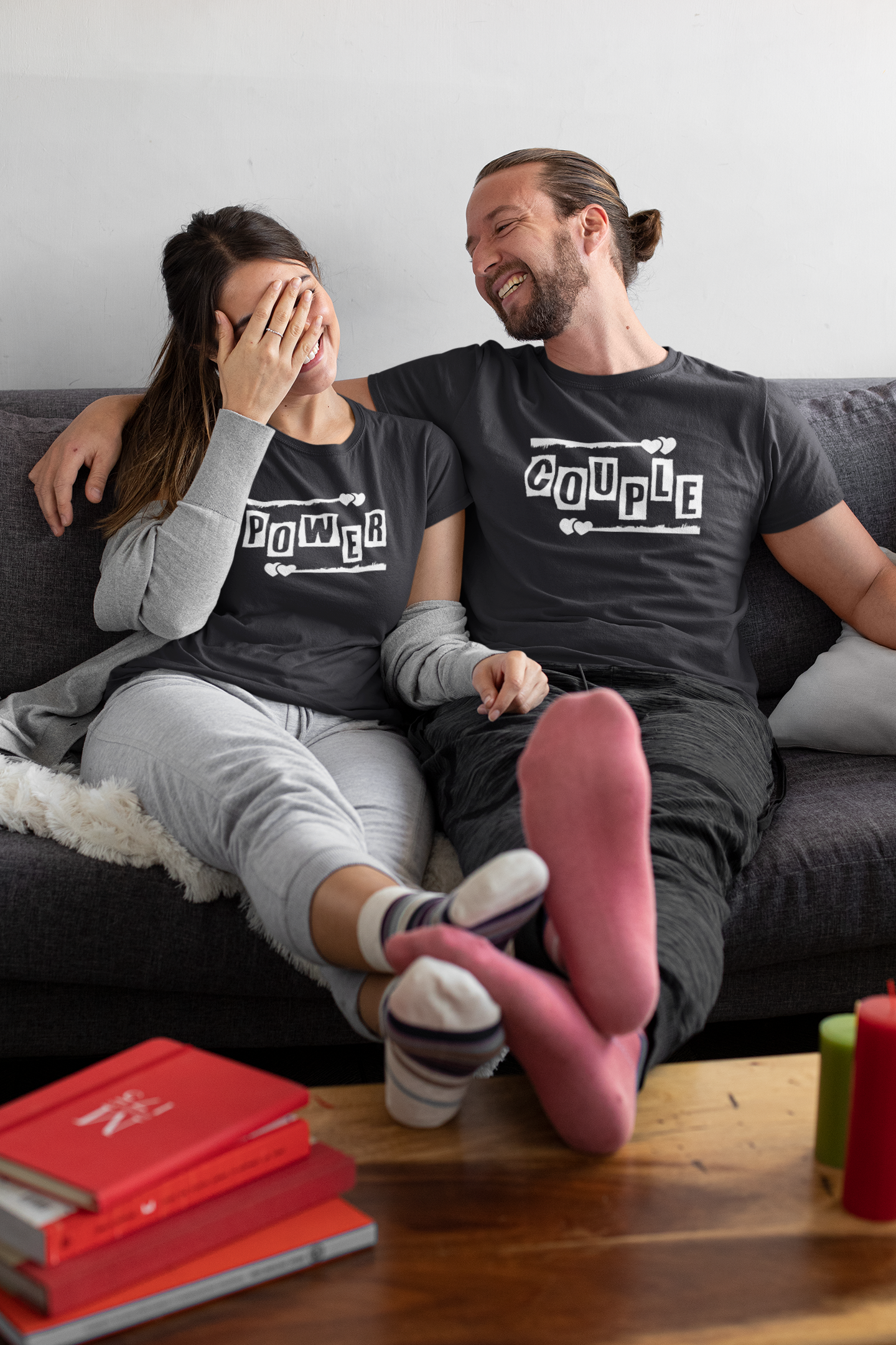 Power Couple Half Sleeves T-Shirts -FunkyTeesClub