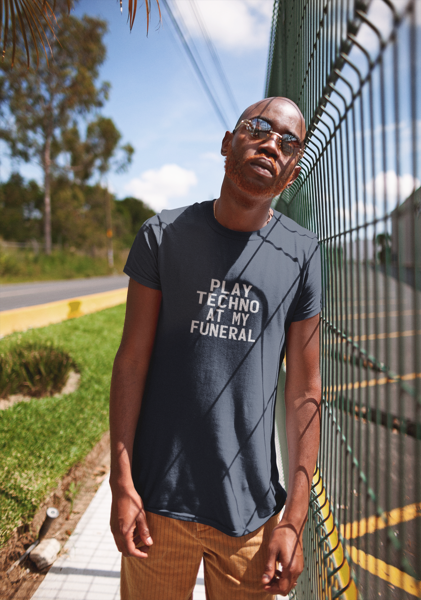 Play Techno At My Funeral Mens Half Sleeves T-shirt- FunkyTeesClub