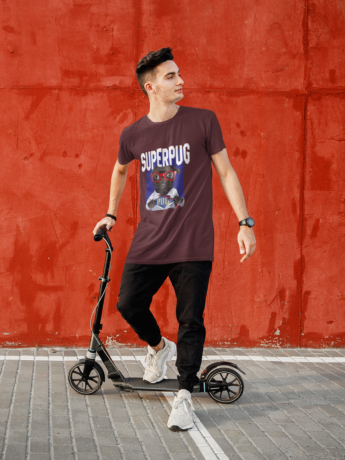 Superhero Pug Mens Half Sleeves T-shirt- FunkyTeesClub