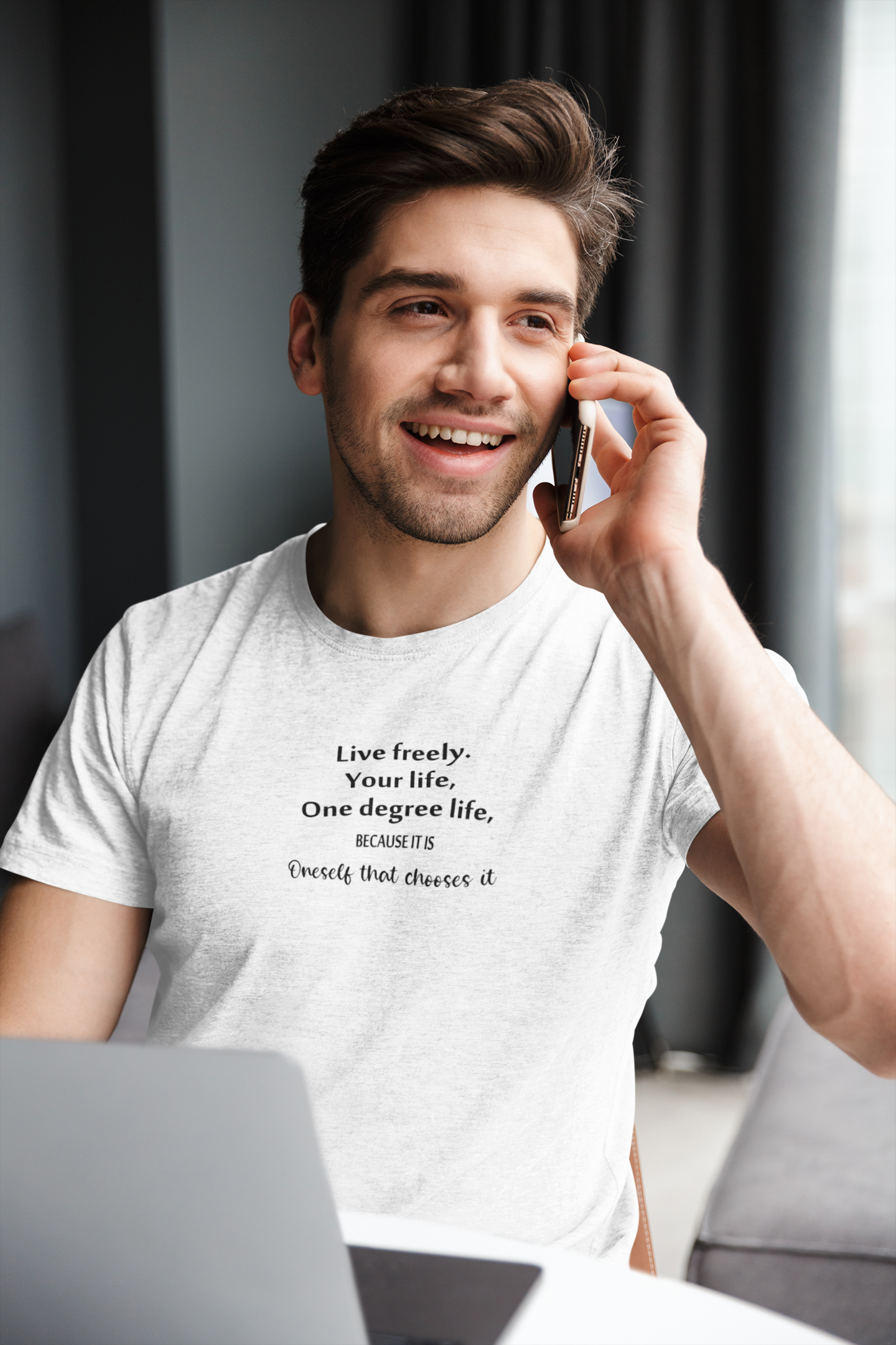 Live Freely Quotes Mens Half Sleeves T-shirt- FunkyTeesClub