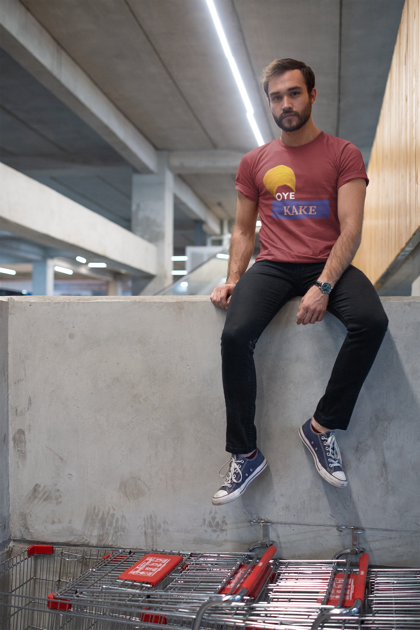 Oye Kake Mens Half Sleeves T-shirt- FunkyTeesClub
