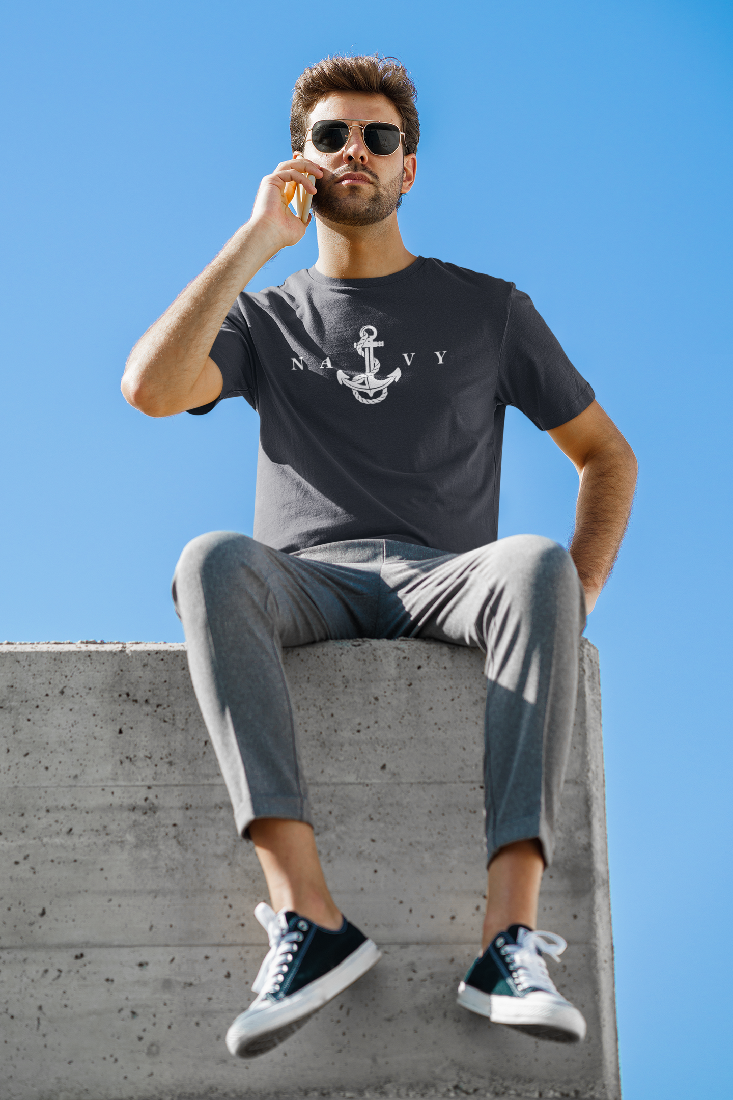 Merchant Navy Mens Half Sleeves T-shirt- FunkyTeesClub