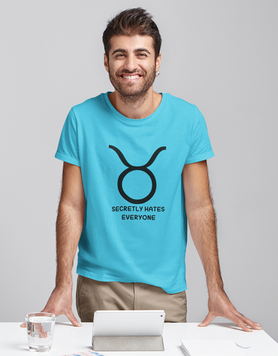Taurus Zodiac Sign Mens Half Sleeves T-shirt- FunkyTeesClub
