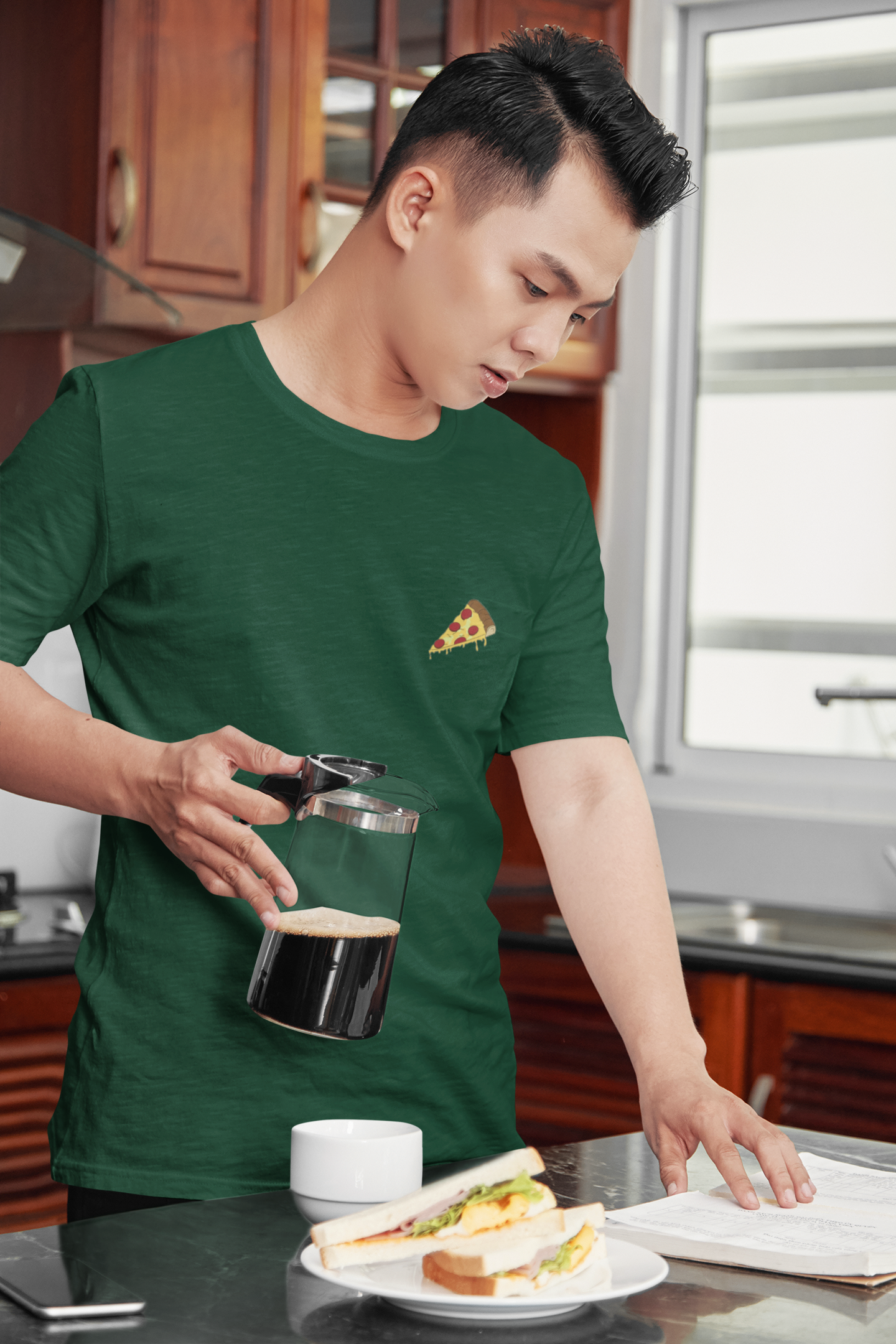 Love Pizza Minimal Mens Half Sleeves T-shirt- FunkyTeesClub