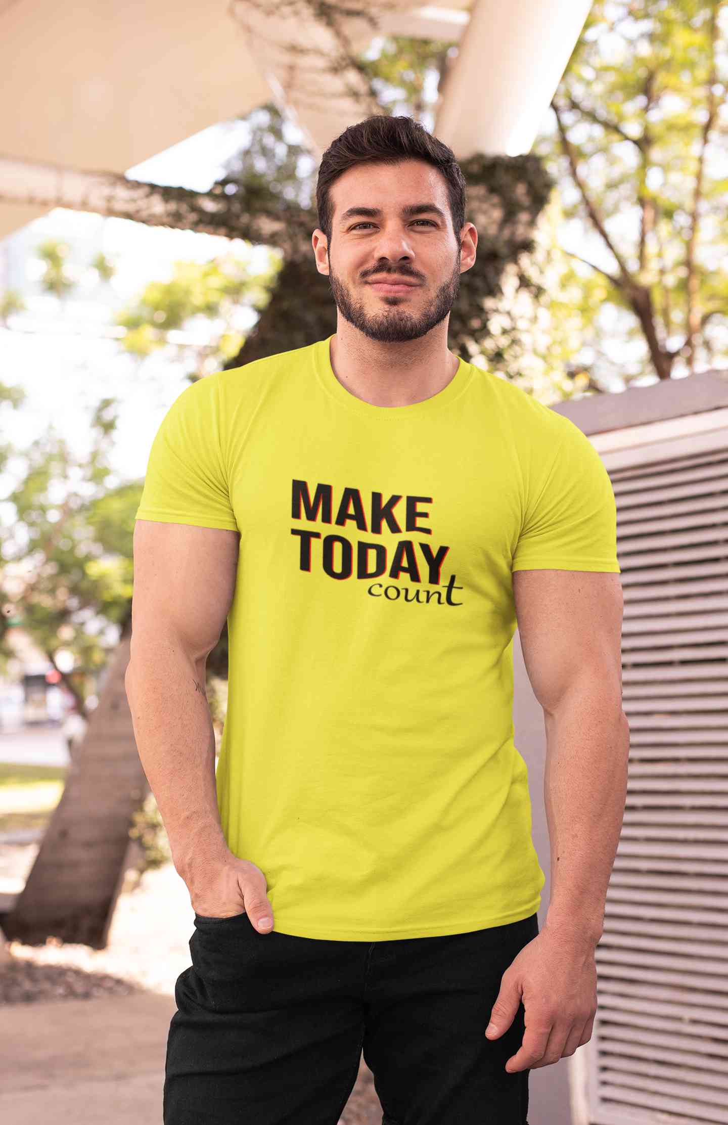 Make Today Count Mens Half Sleeves T-shirt- FunkyTeesClub