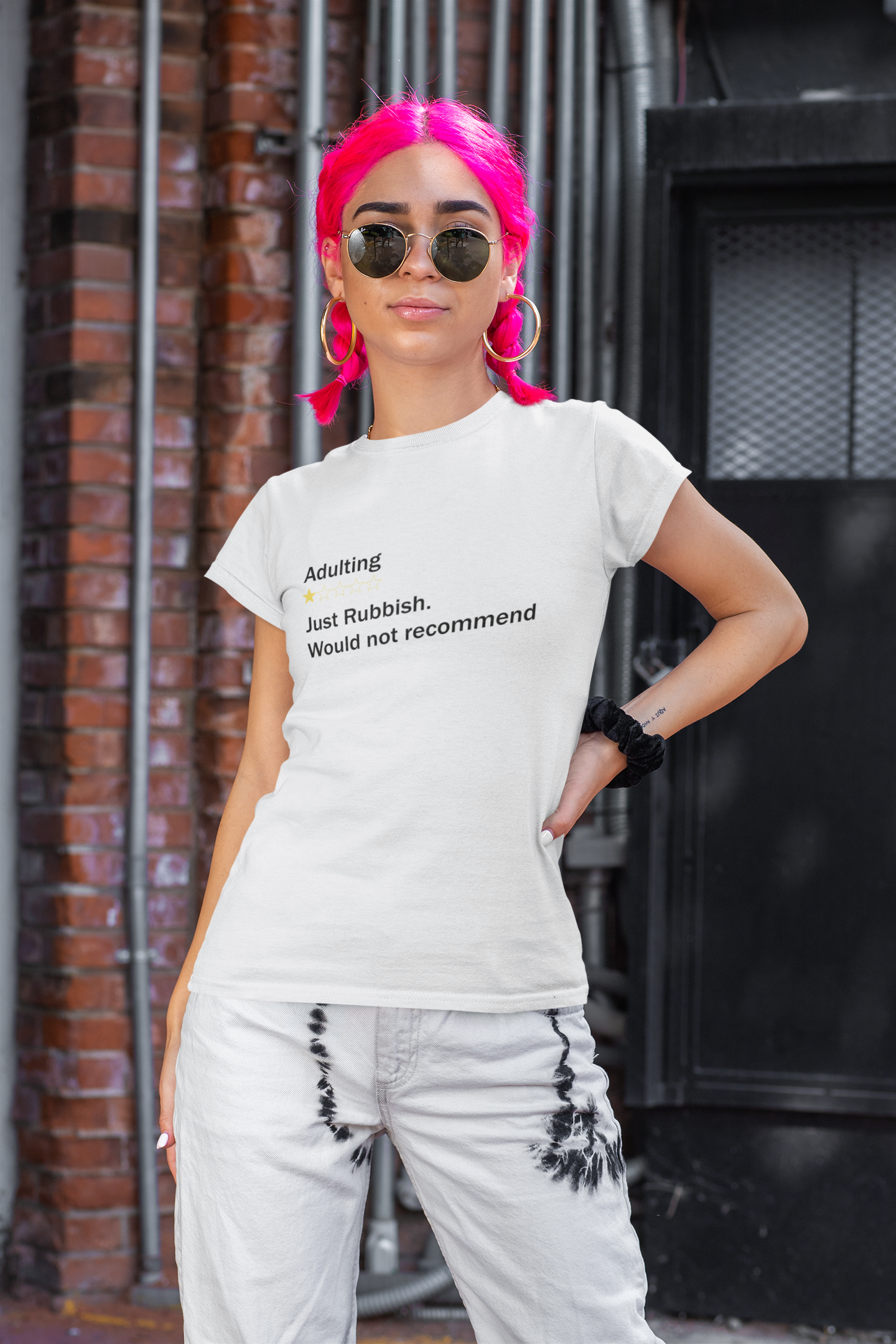 Adulting Rubbish Would Not Recommended Women Half Sleeves T-shirt- FunkyTeesClub