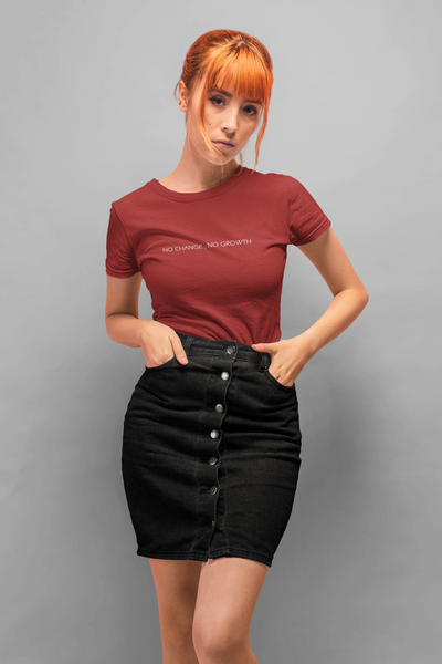 No Changes No Growth Minimal Women Half Sleeves T-shirt- FunkyTeesClub