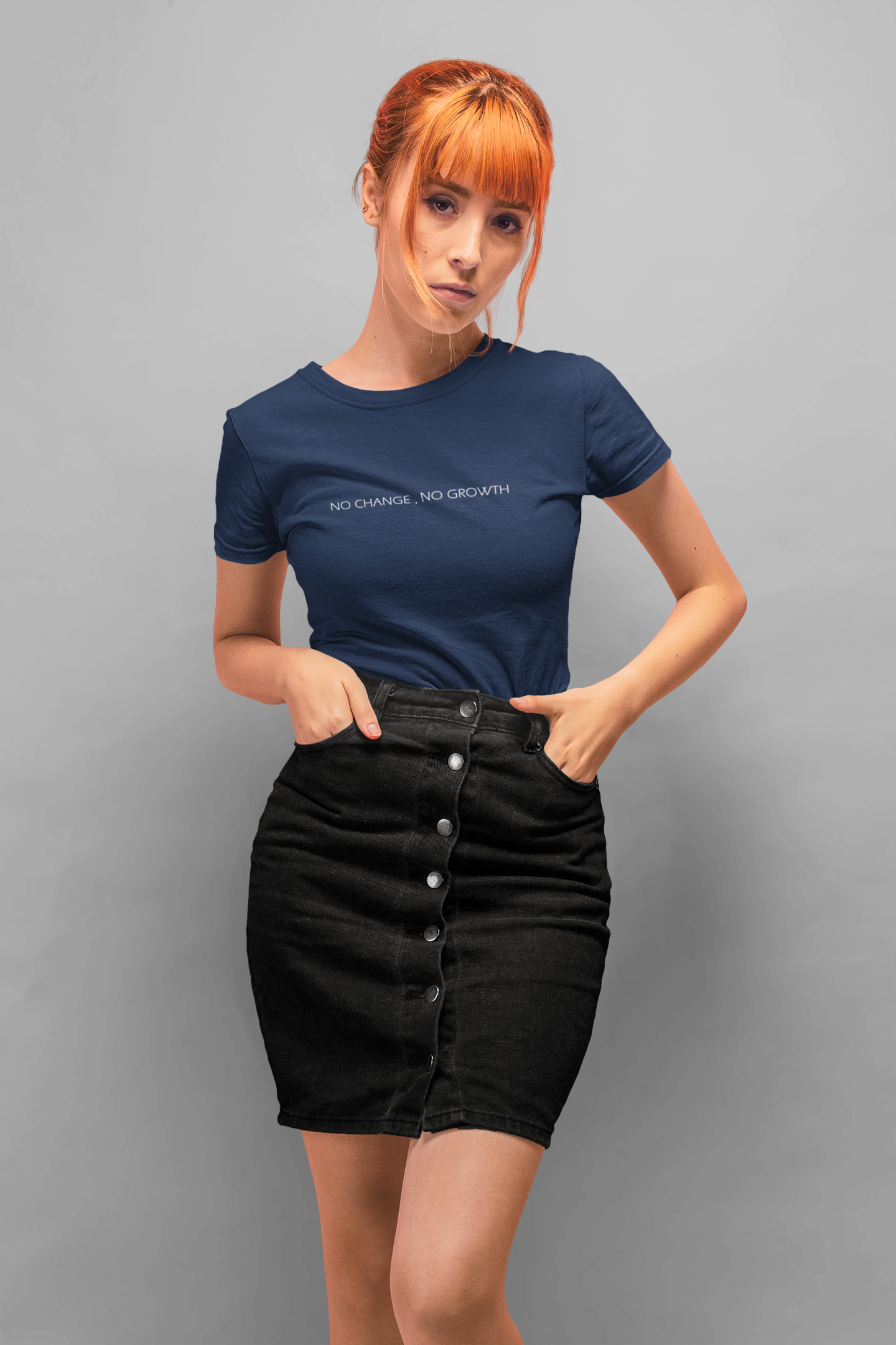 No Changes No Growth Minimal Women Half Sleeves T-shirt- FunkyTeesClub