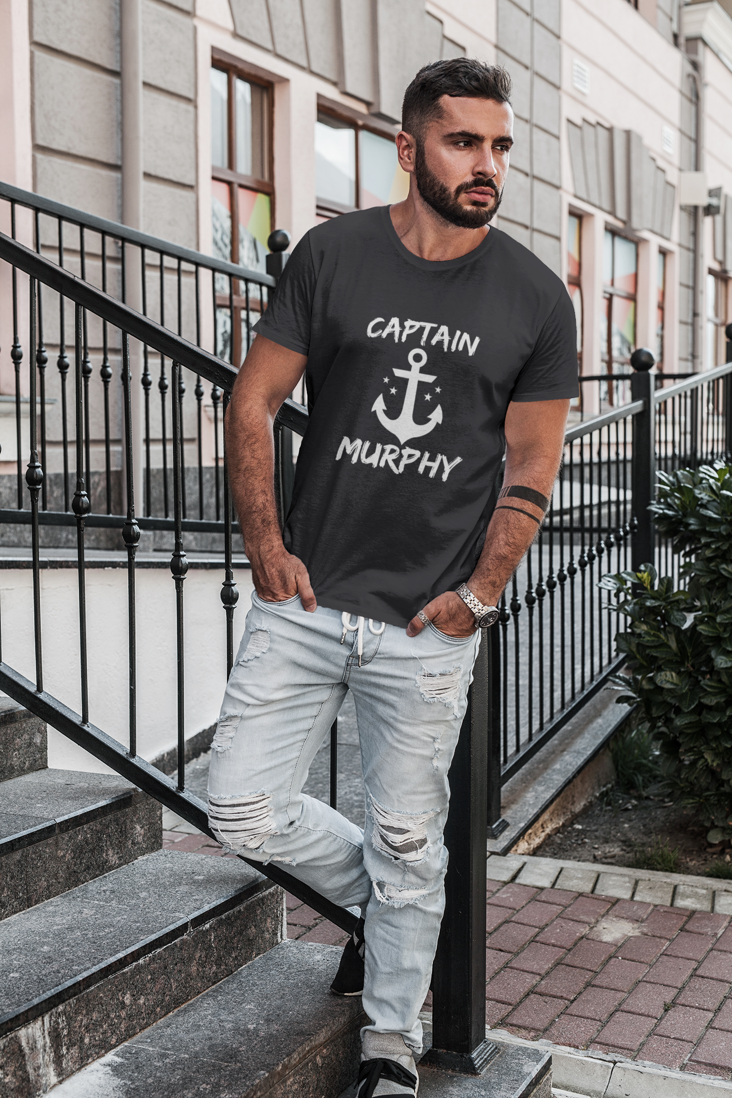 Captain Murphy Merchant Navy Mens Half Sleeves T-shirt- FunkyTeesClub