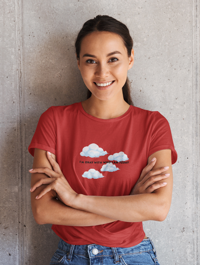 I am ok with who I am today Minimal Women Half Sleeves T-shirt- FunkyTeesClub