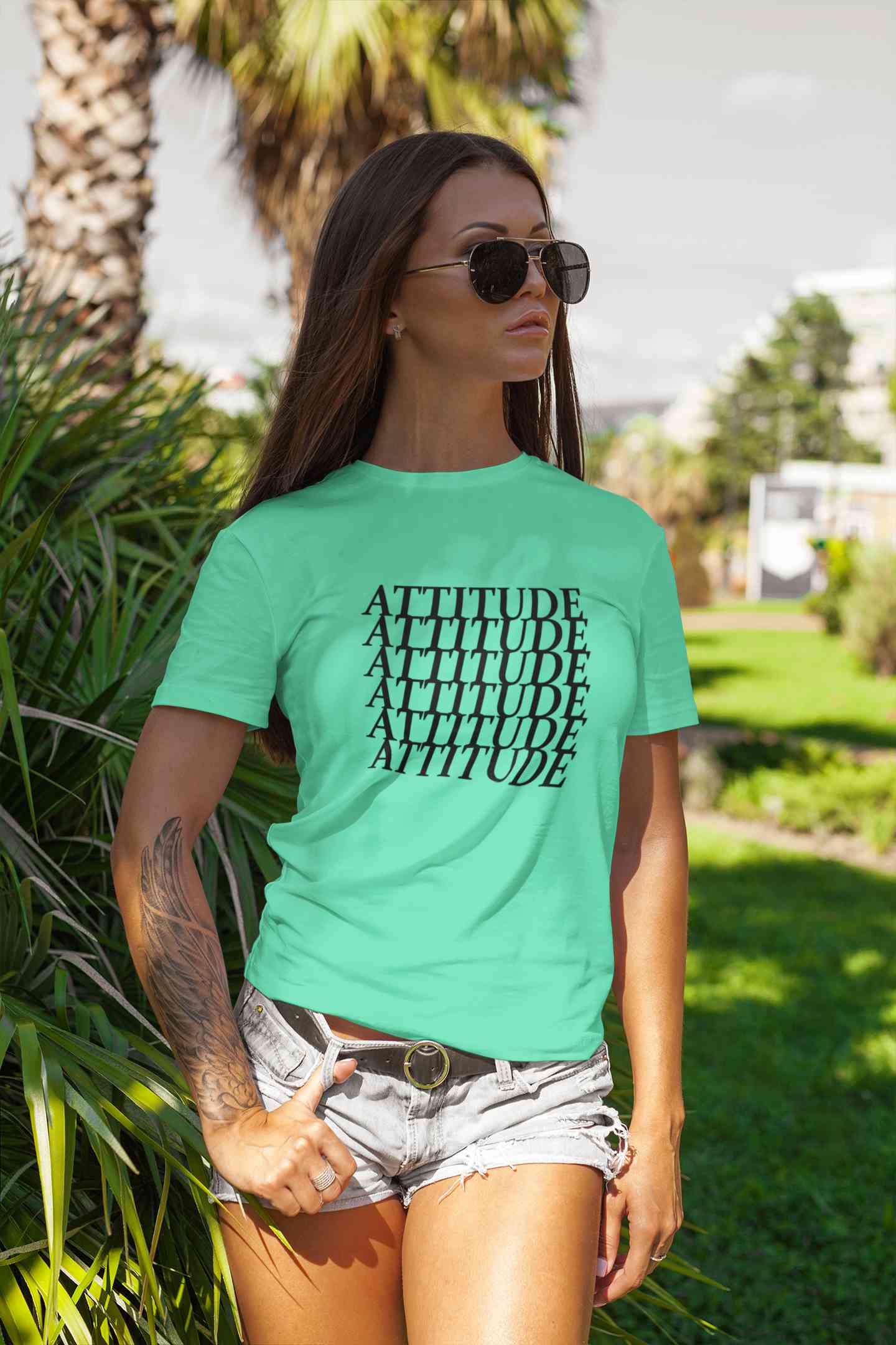 Attitude Women Half Sleeves T-shirt- FunkyTeesClub