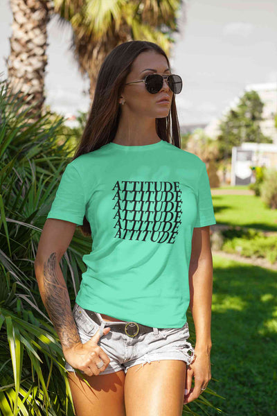 Attitude Women Half Sleeves T-shirt- FunkyTeesClub