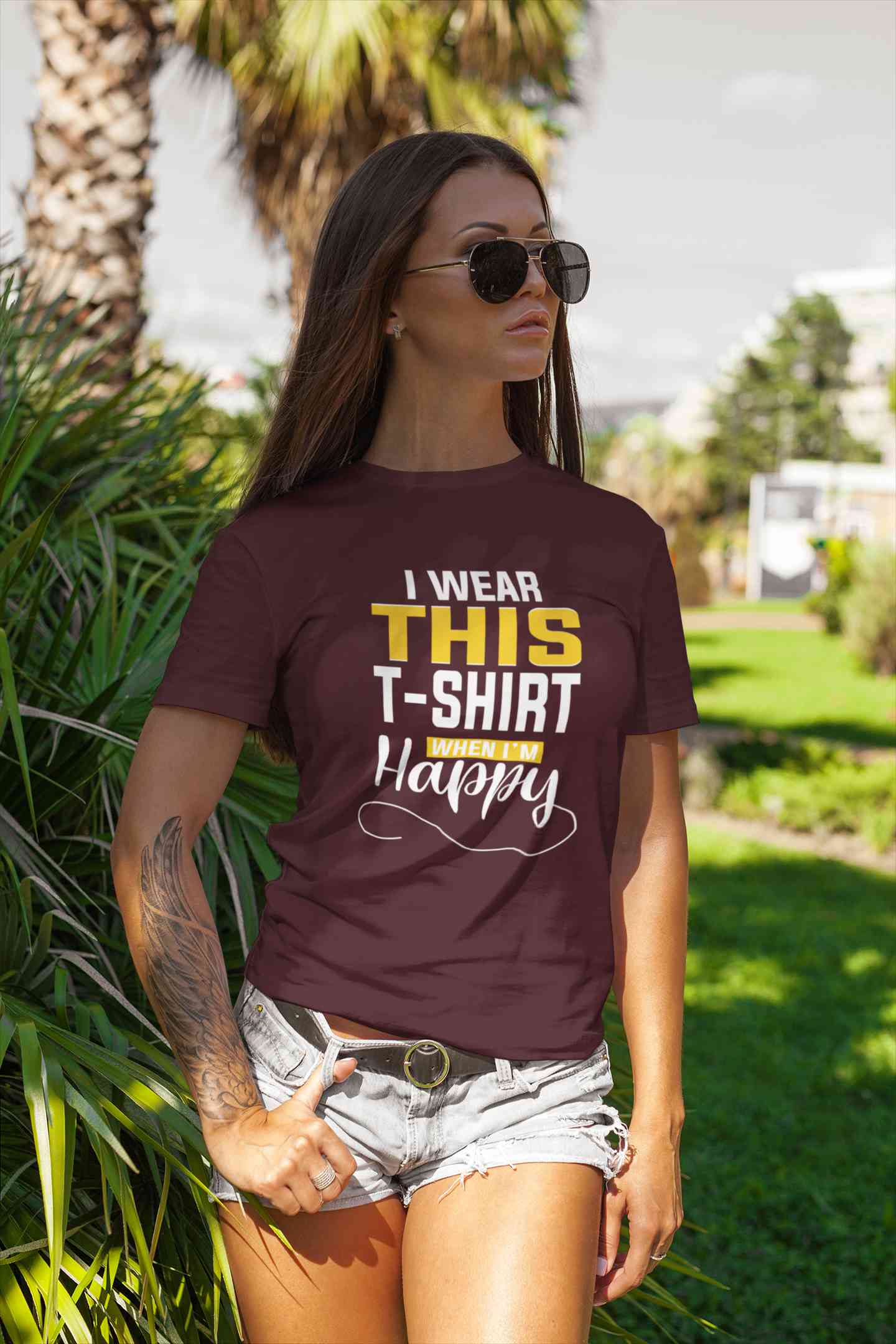 Happy Women Half Sleeves T-shirt- FunkyTeesClub