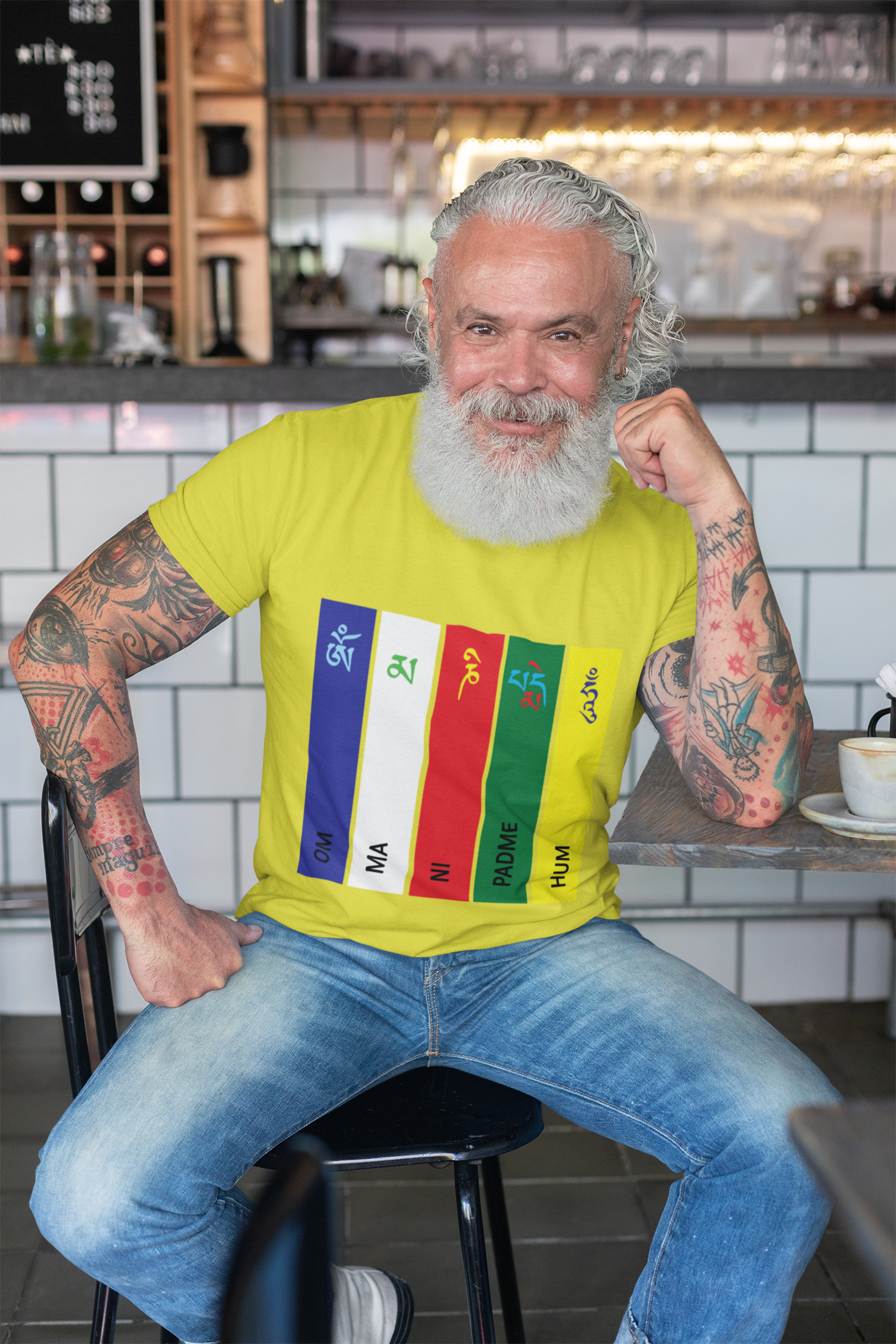 Ladakh Om Mani Padme Hum Mens Half Sleeves T-shirt- FunkyTeesClub
