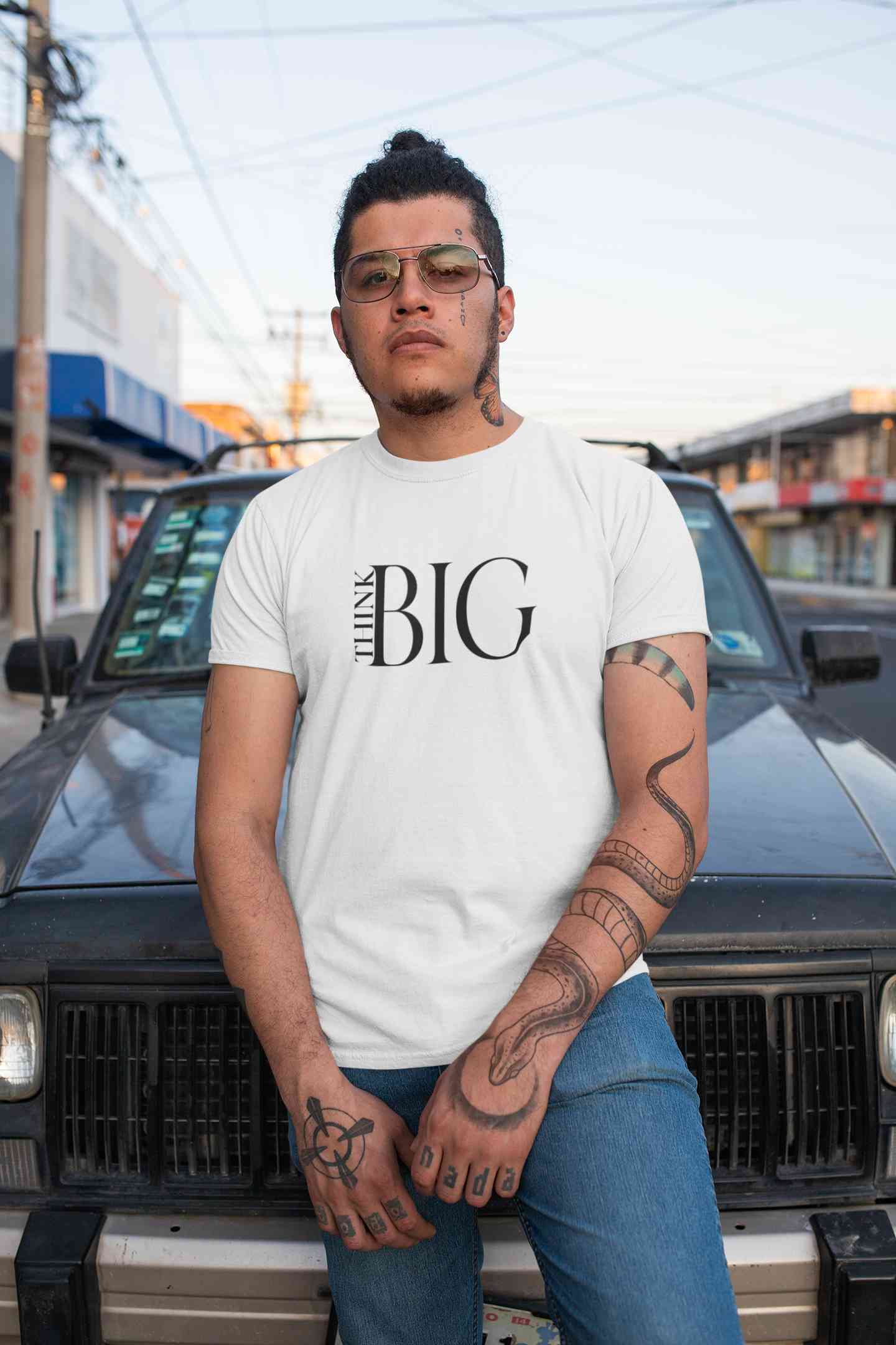 Think Big Typography Mens Half Sleeves T-shirt- FunkyTeesClub
