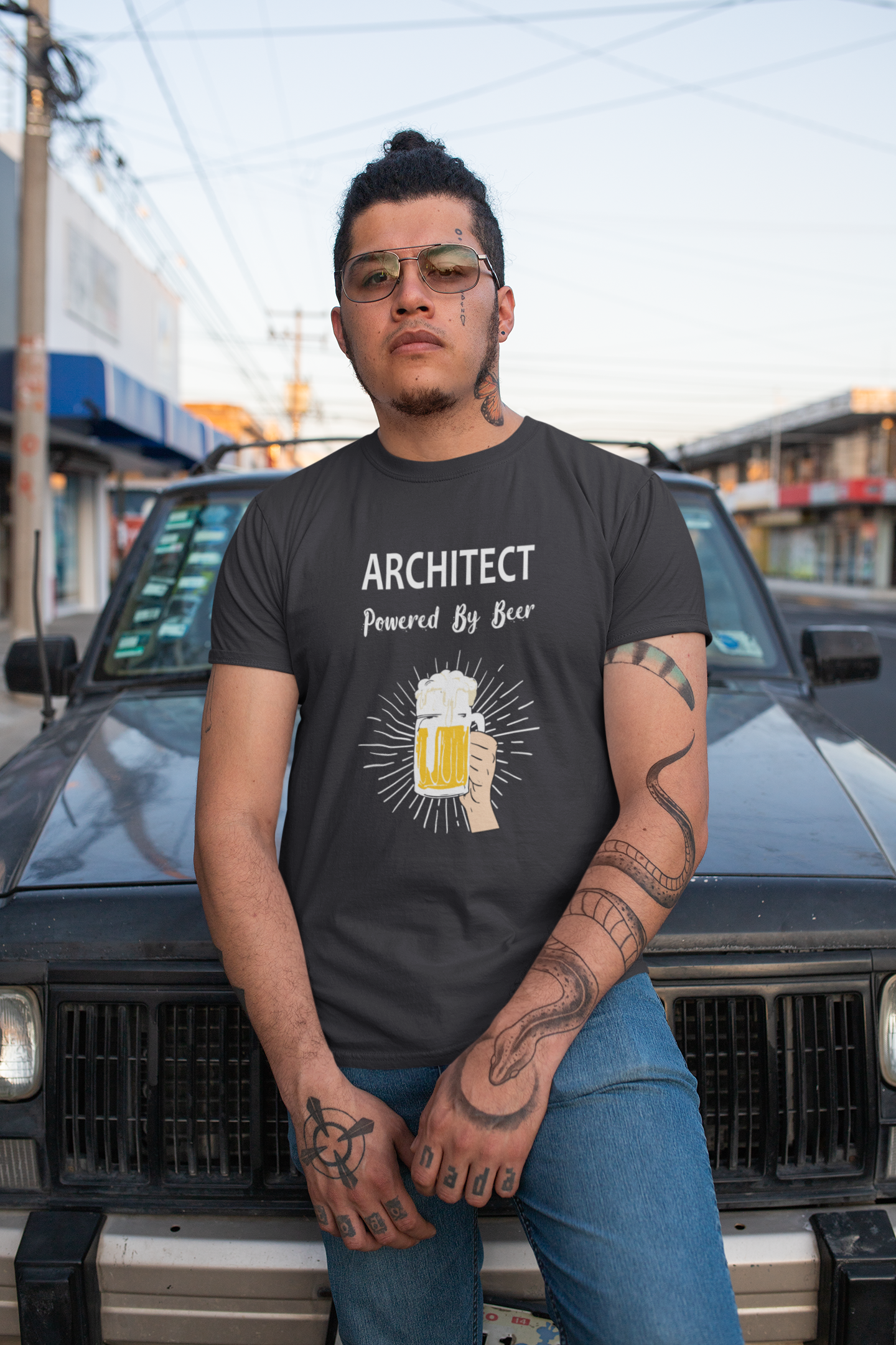 Beer Architect Profession Mens Half Sleeves T-shirt- FunkyTeesClub