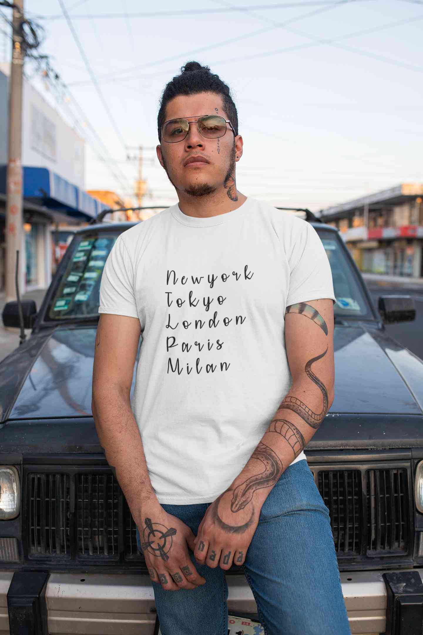 Newyork Tokyo London Paris Milan Mens Half Sleeves T-shirt- FunkyTeesClub