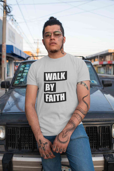 Walk By Faith Mens Half Sleeves T-shirt- FunkyTeesClub