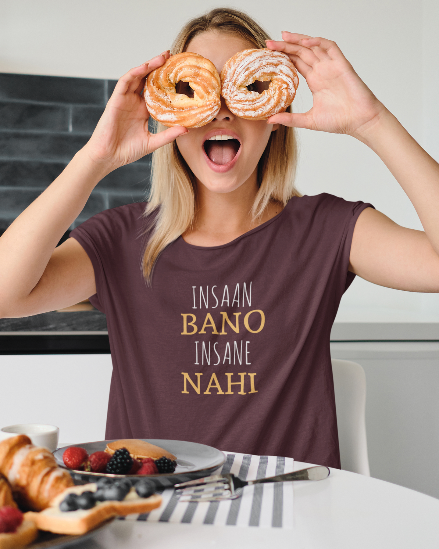 Insaan Bano Insane Nahi Women Half Sleeves T-shirt- FunkyTeesClub