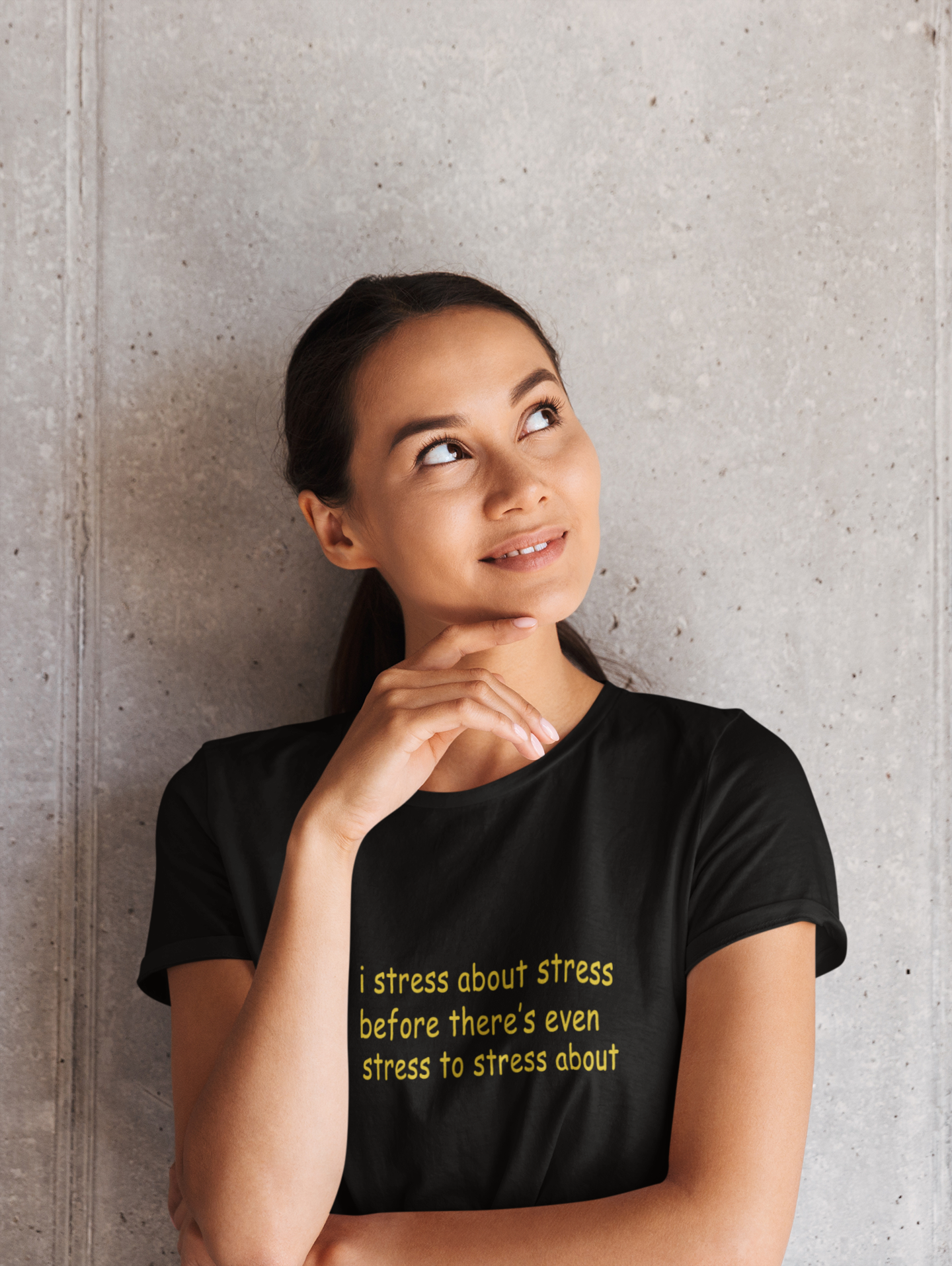 I stress about stress before there is even stress to stress about Minimal Women Half Sleeves T-shirt- FunkyTeesClub