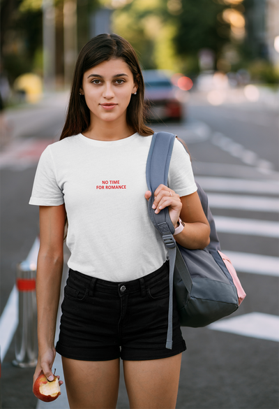No time for romance Minimal Women Half Sleeves T-shirt- FunkyTeesClub