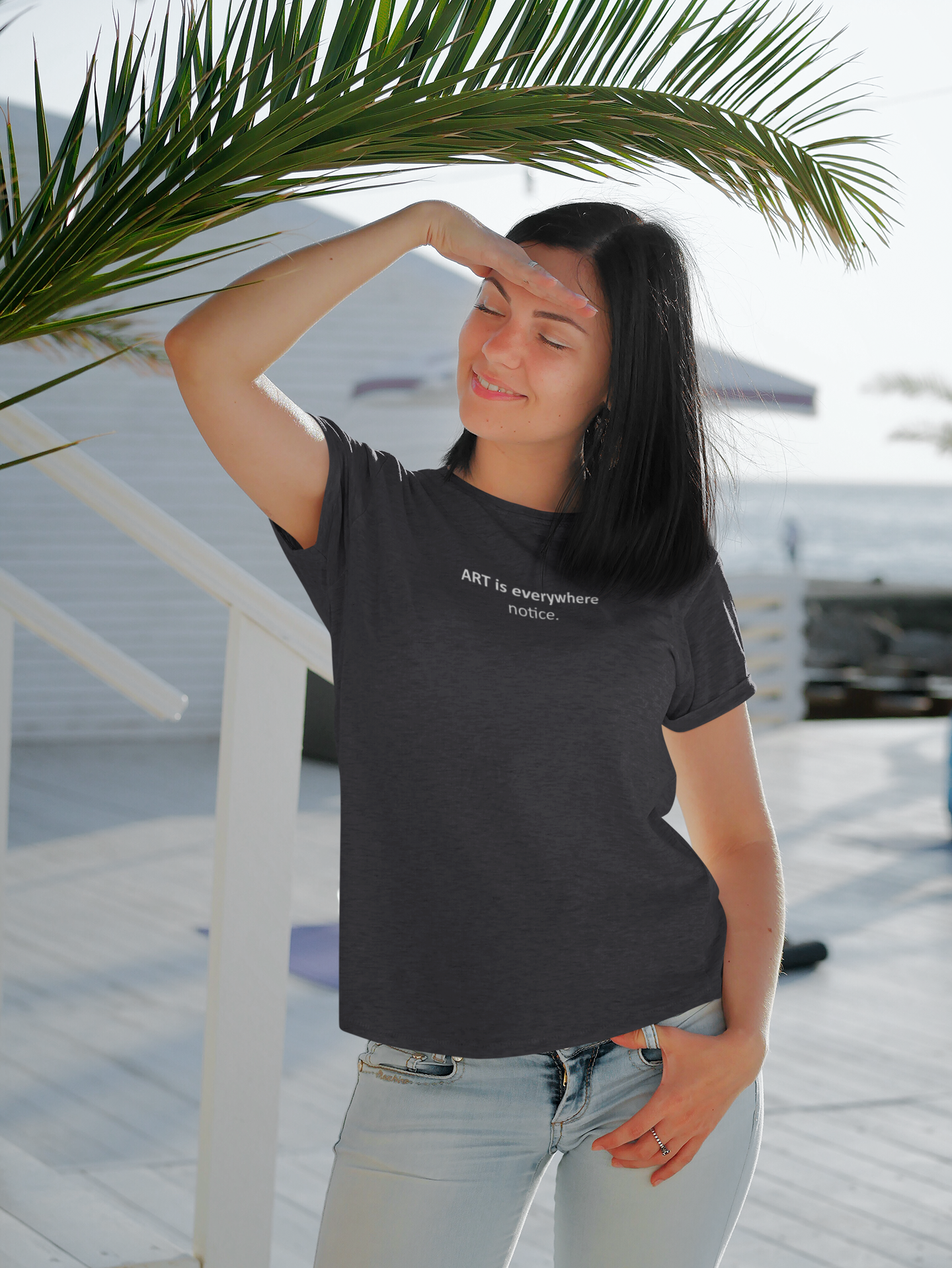 Art Is Everywhere Notice Women Half Sleeves T-shirt- FunkyTeesClub